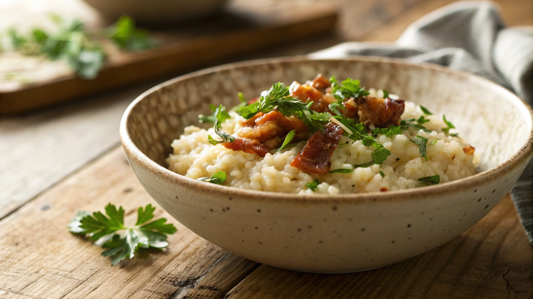 Low Carb Pancetta And Leek Risotto