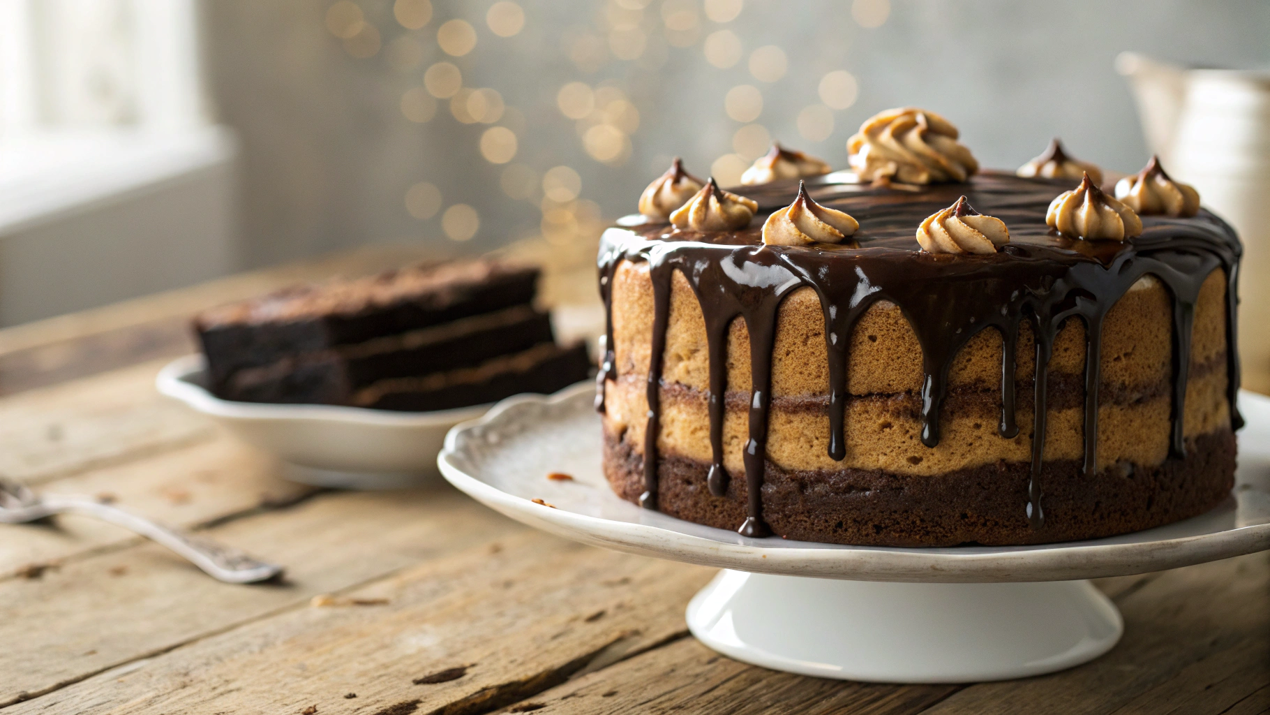 Keto Peanut Butter Chocolate Ganache Cake