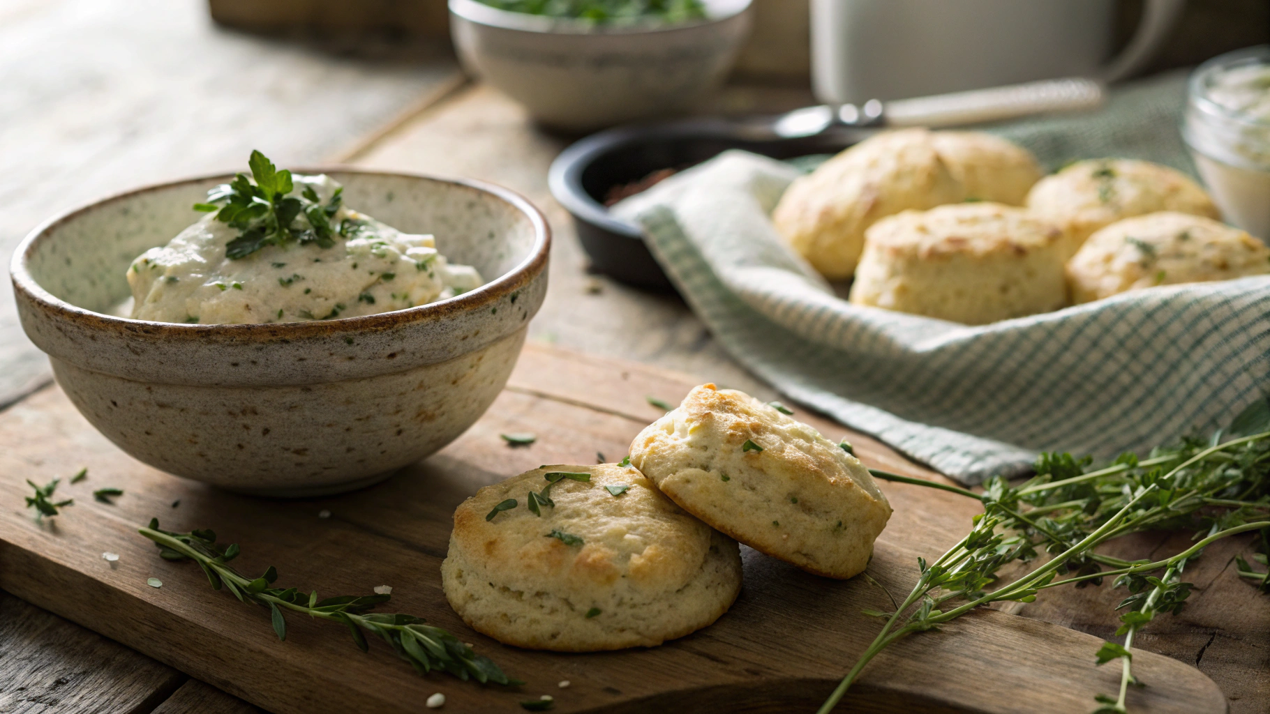 Keto Peppercorn Biscuits W Whipped Herb Butter