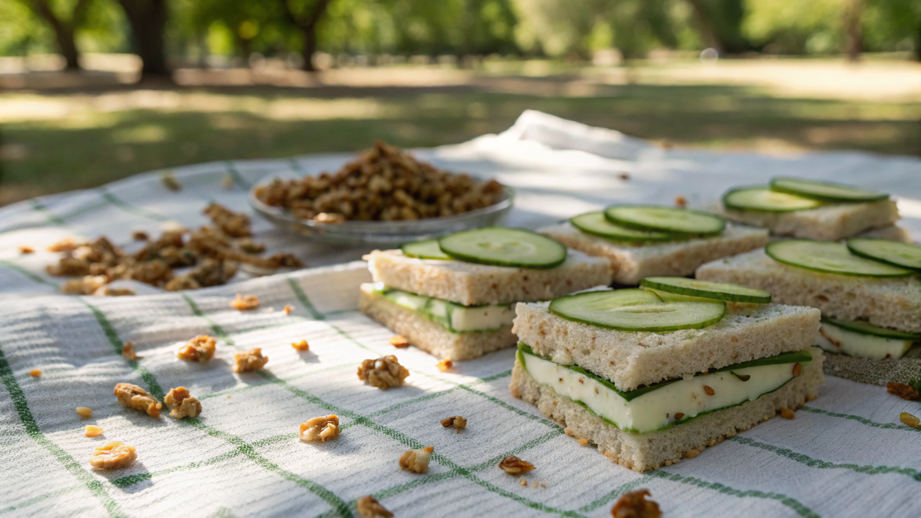 Keto Picnic Veggie Cucumber Sandwiches w Air Fryer Granola