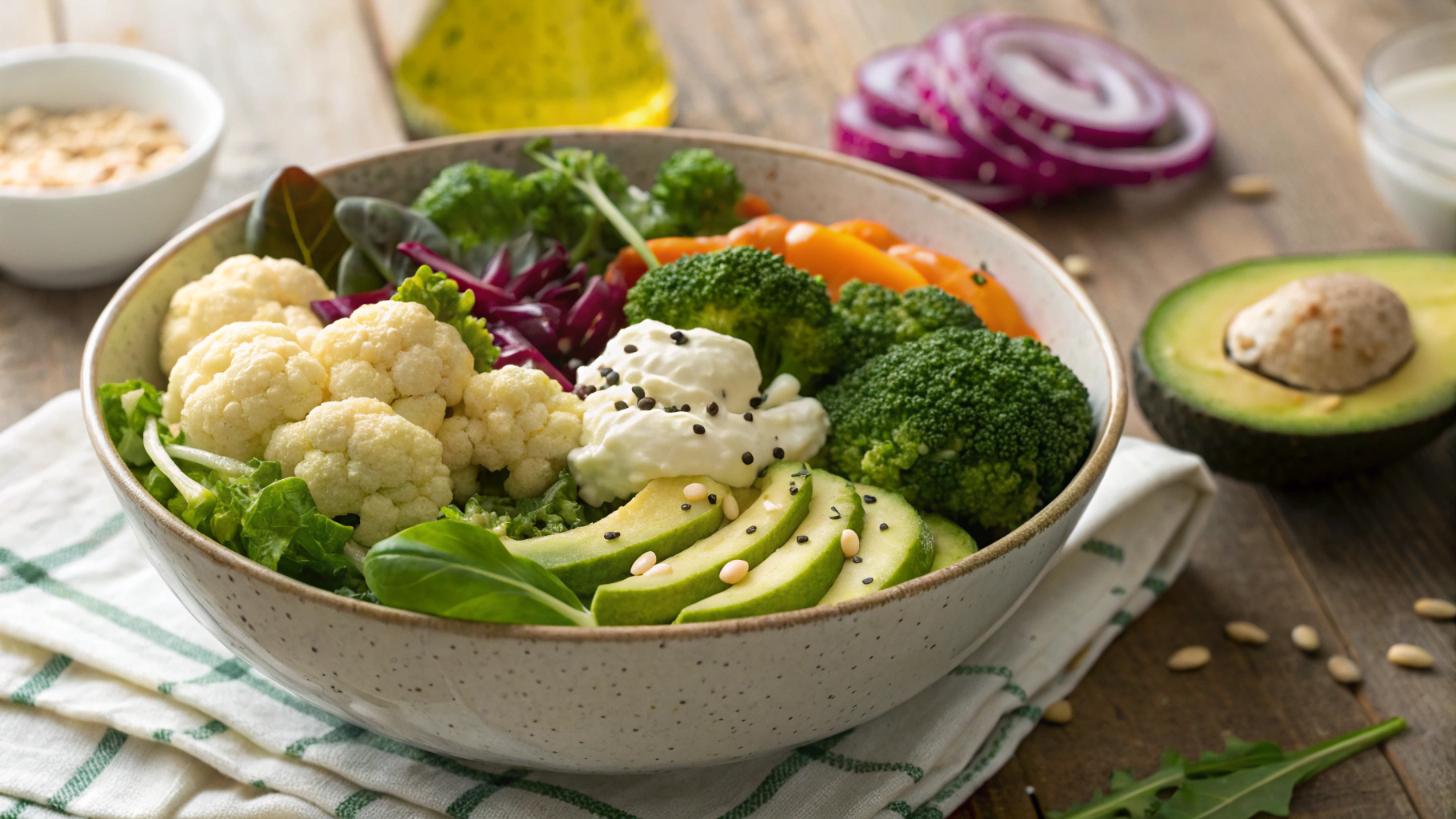 Low Carb Plant Based Buddha Bowl