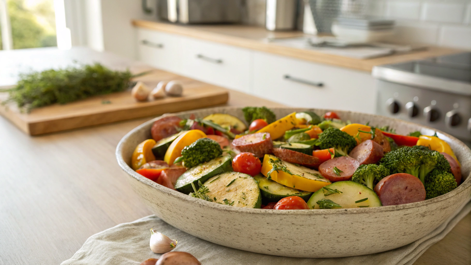 Low Carb Polish Sausage Sheet Pan Meal Prep