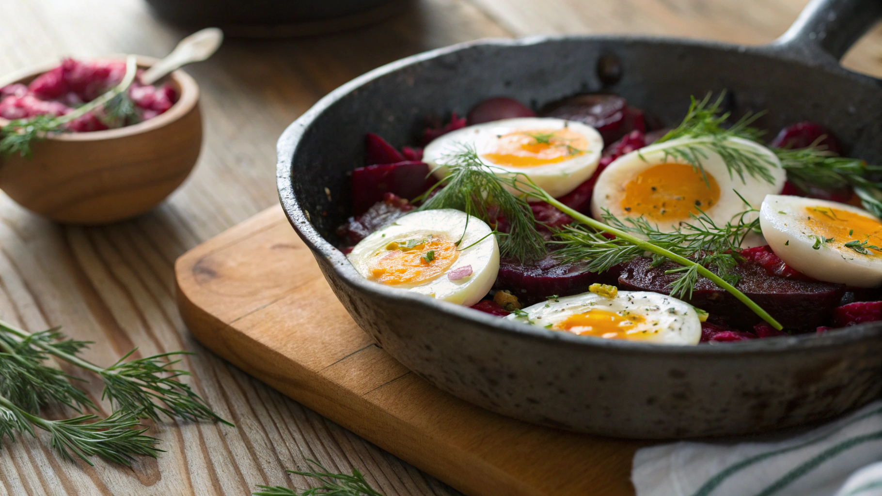 Low Carb Polish Skillet w Pickled Purple Beets and Eggs