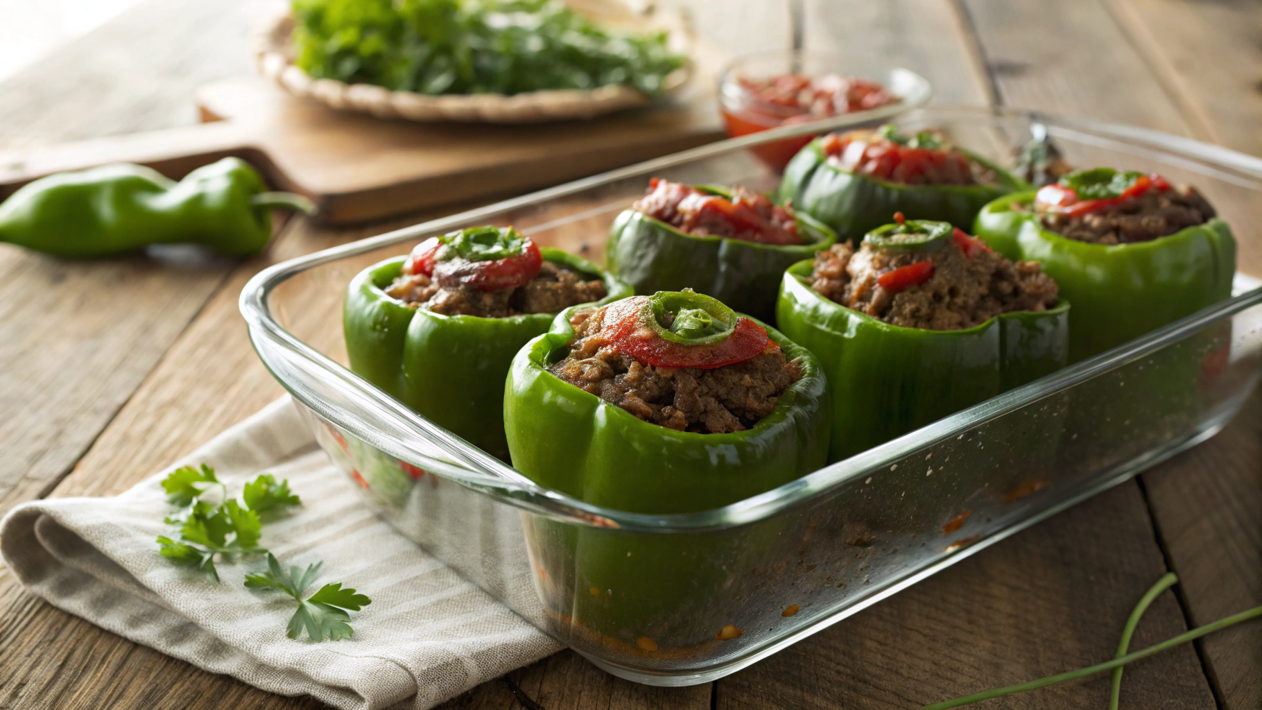 Keto Pork Meatloaf Stuffed Peppers