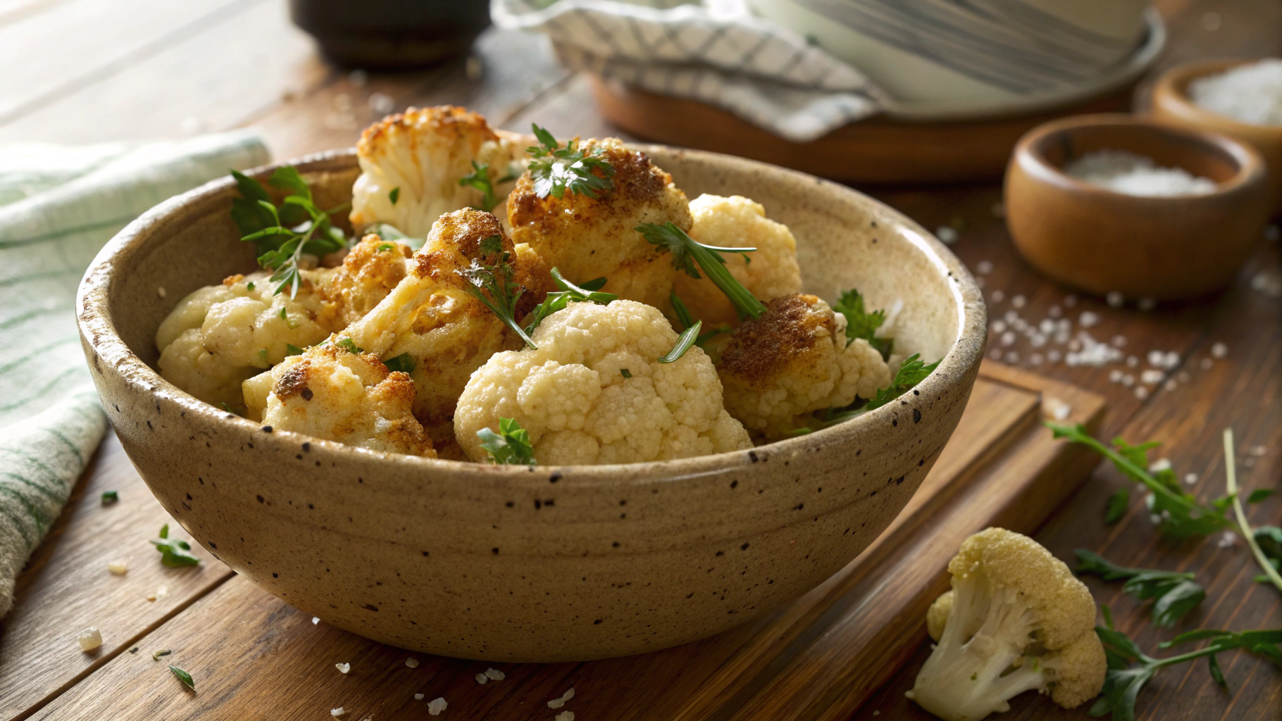 Keto Pork Rind Baked Cauliflower