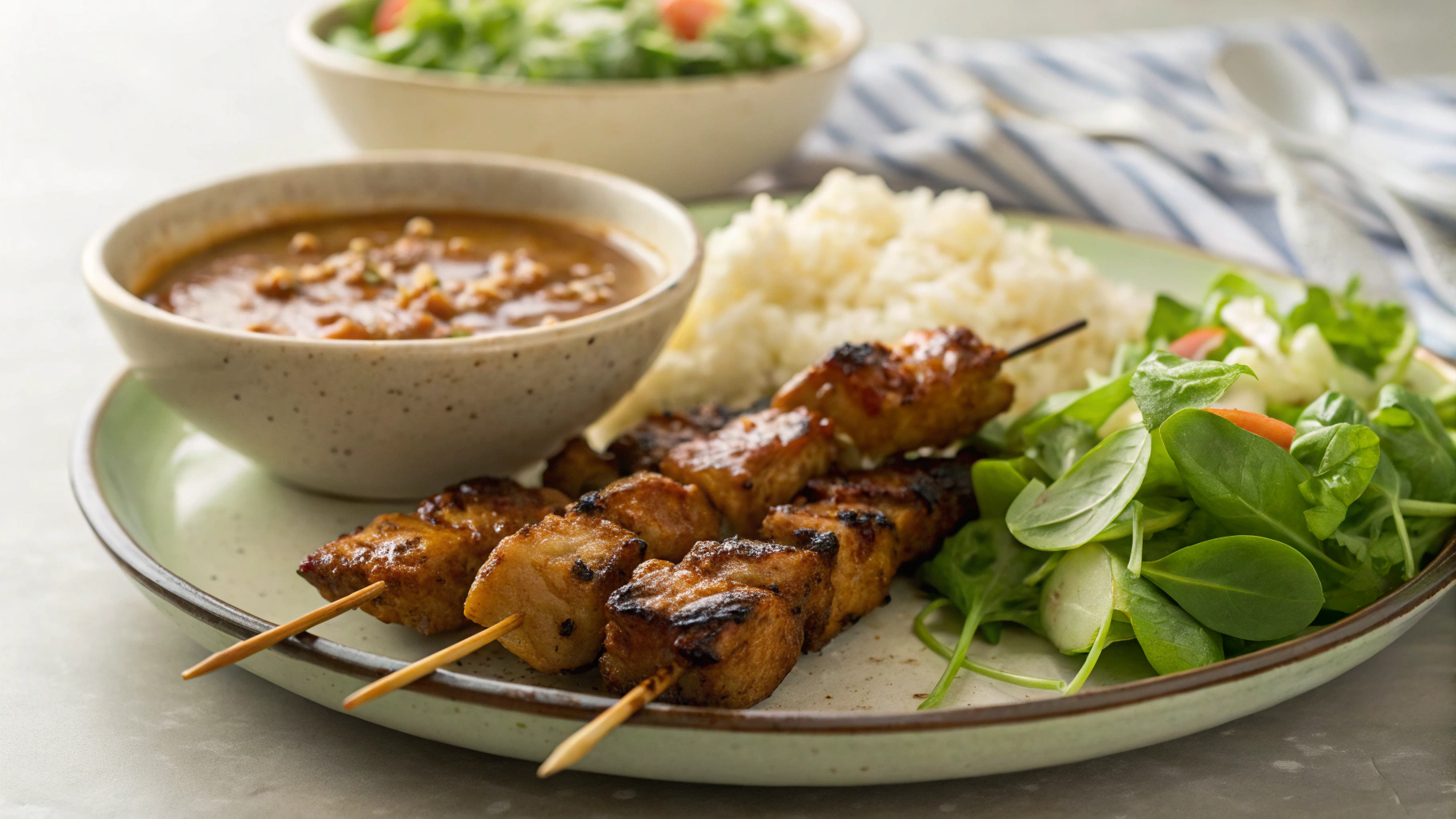 Low Carb Pork Satay Skewers