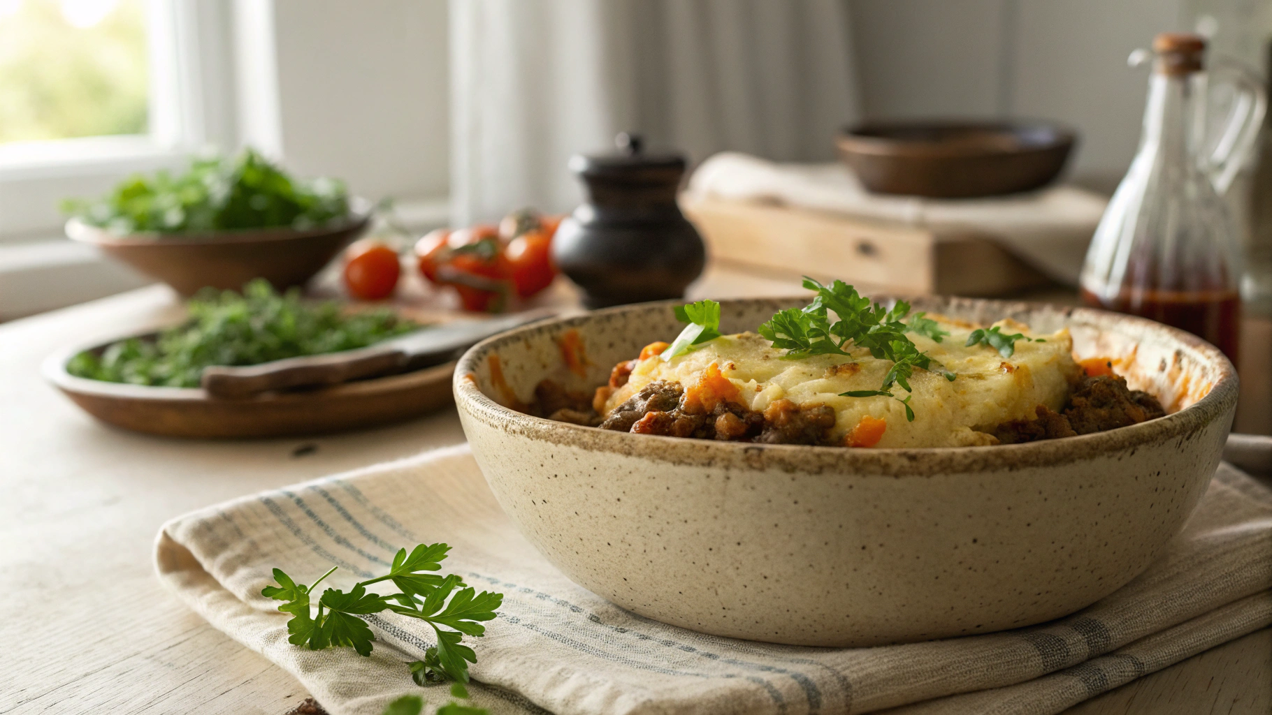 Low Carb Portobello and Lamb Shepherd's Pies