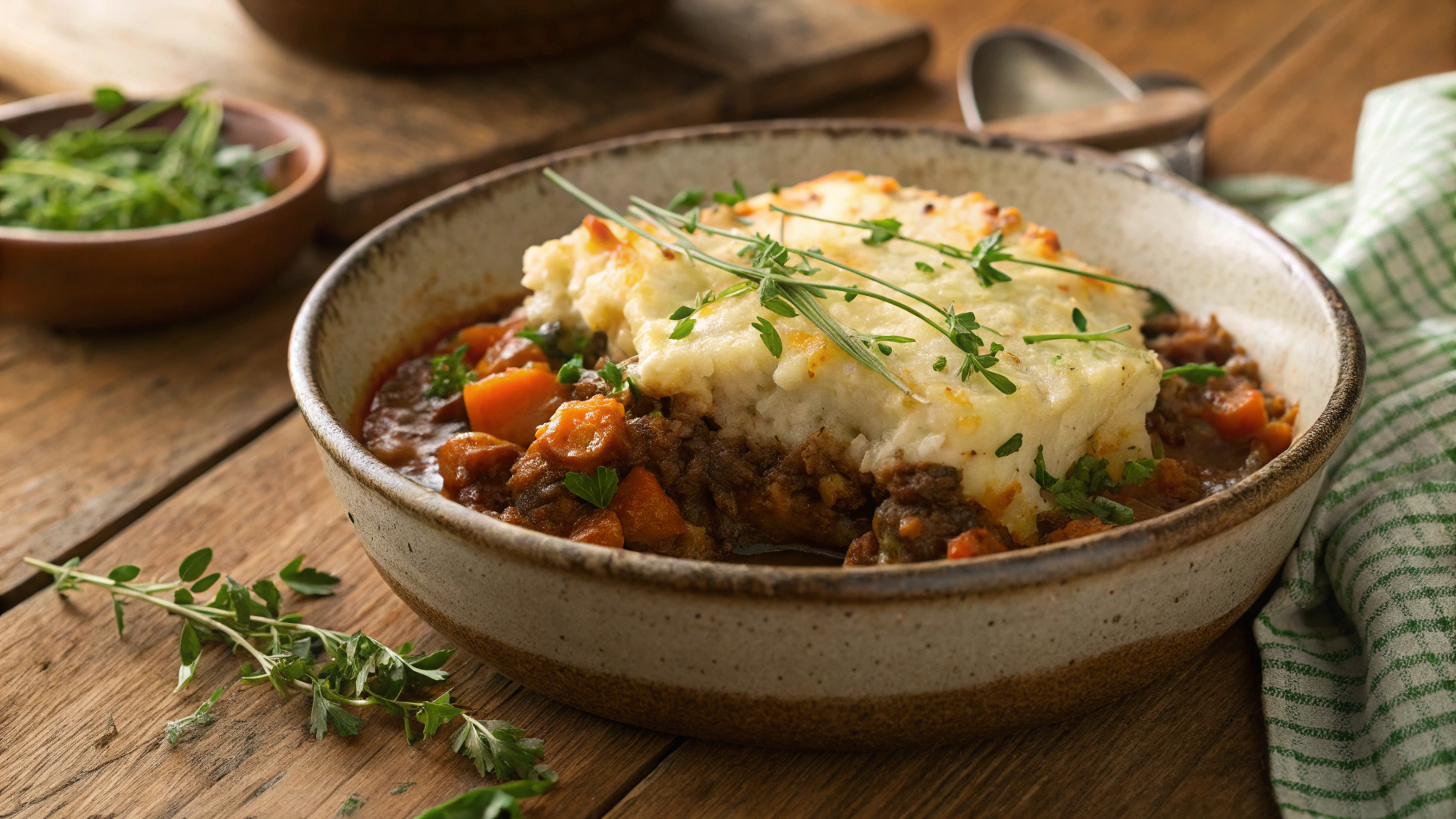 Low Carb Portobello Shepherd's Pies w Colcannon Sauce