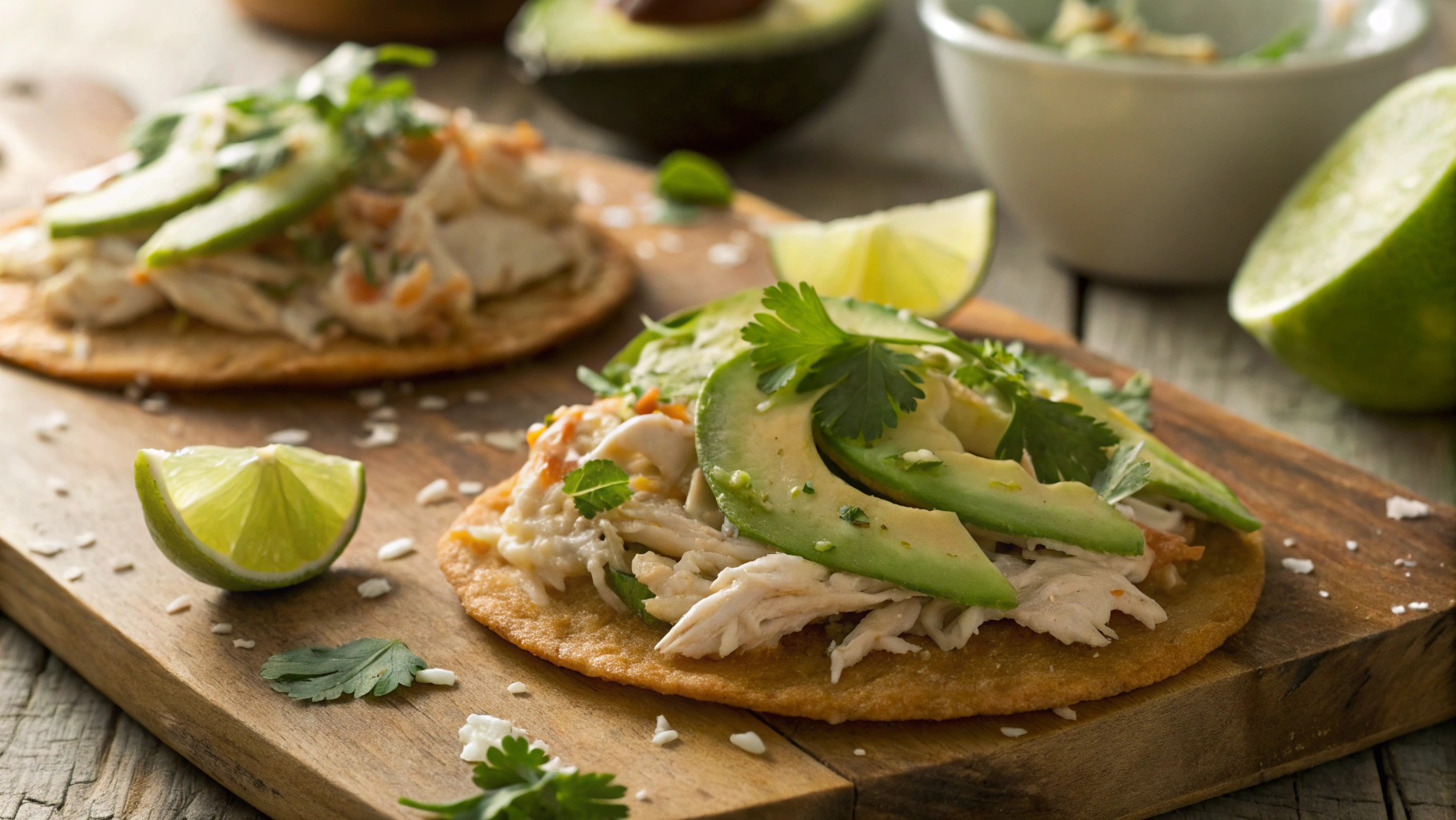 Low Carb Pulled Chicken Tostadas