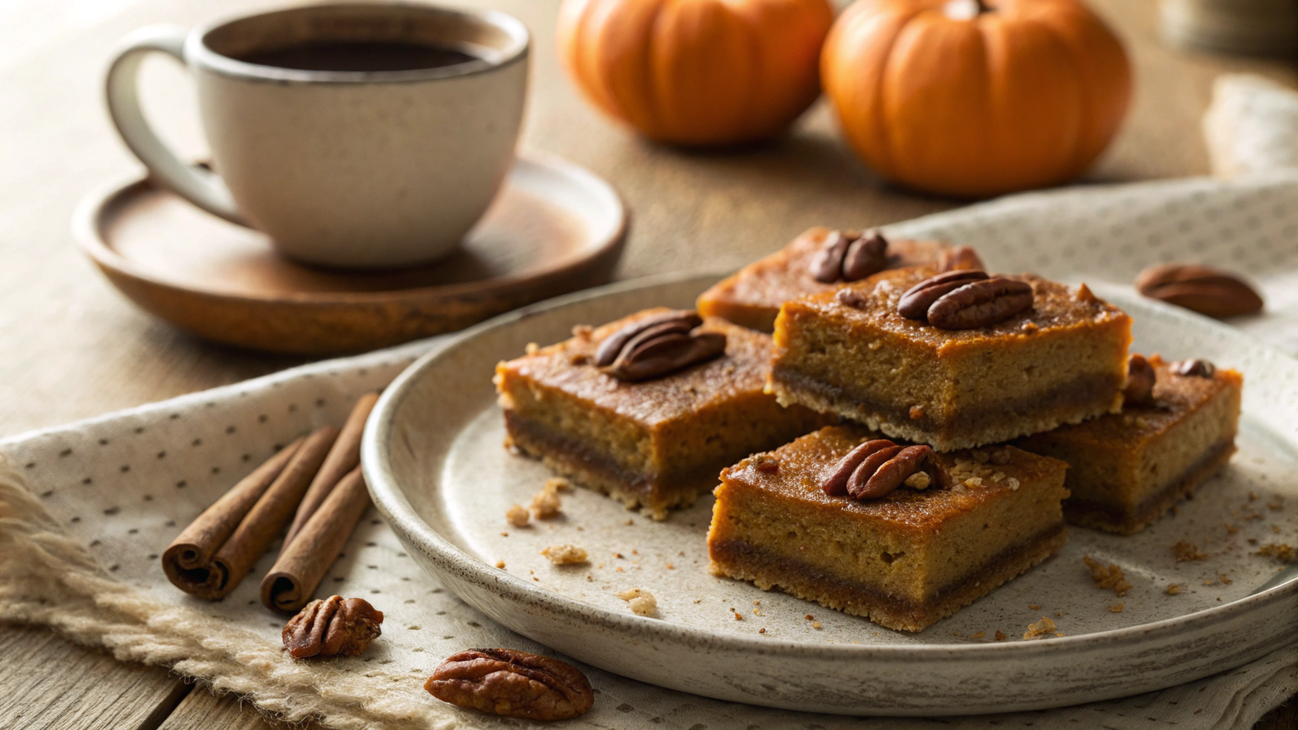 Low Carb Pumpkin Pie Bars