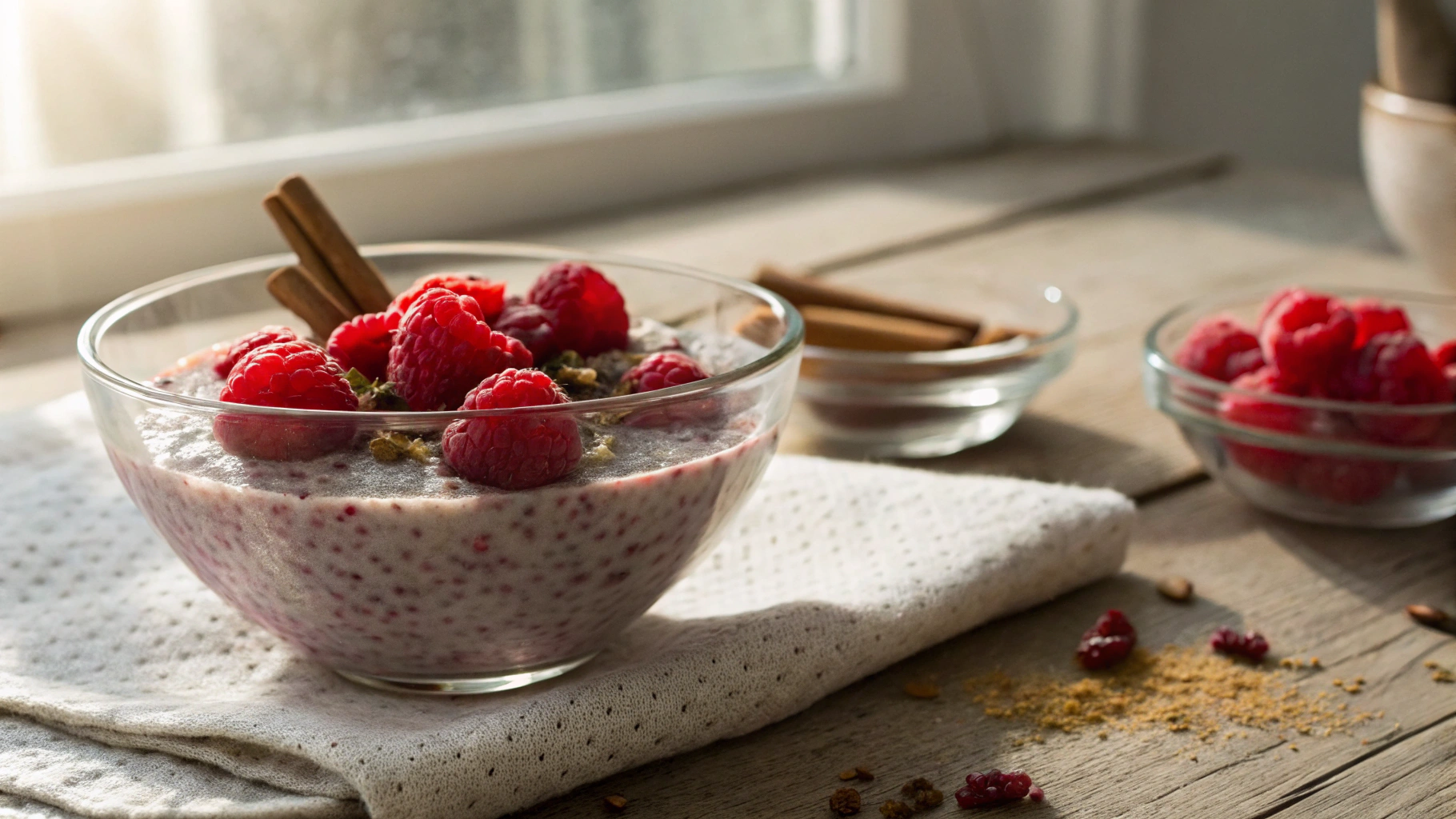 Low Carb Raspberry Chia Pudding