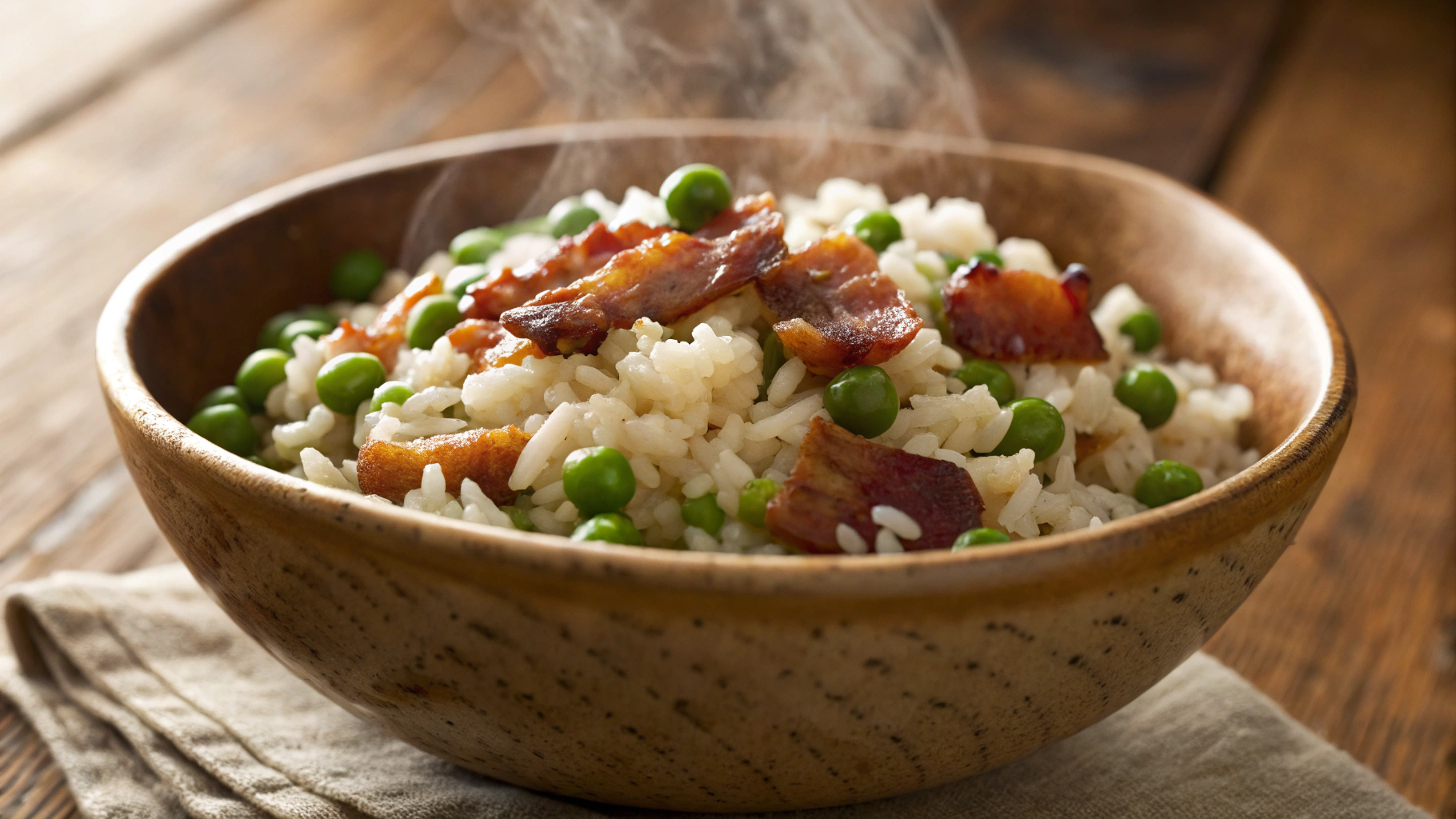 Keto Rice and Peas with Bacon