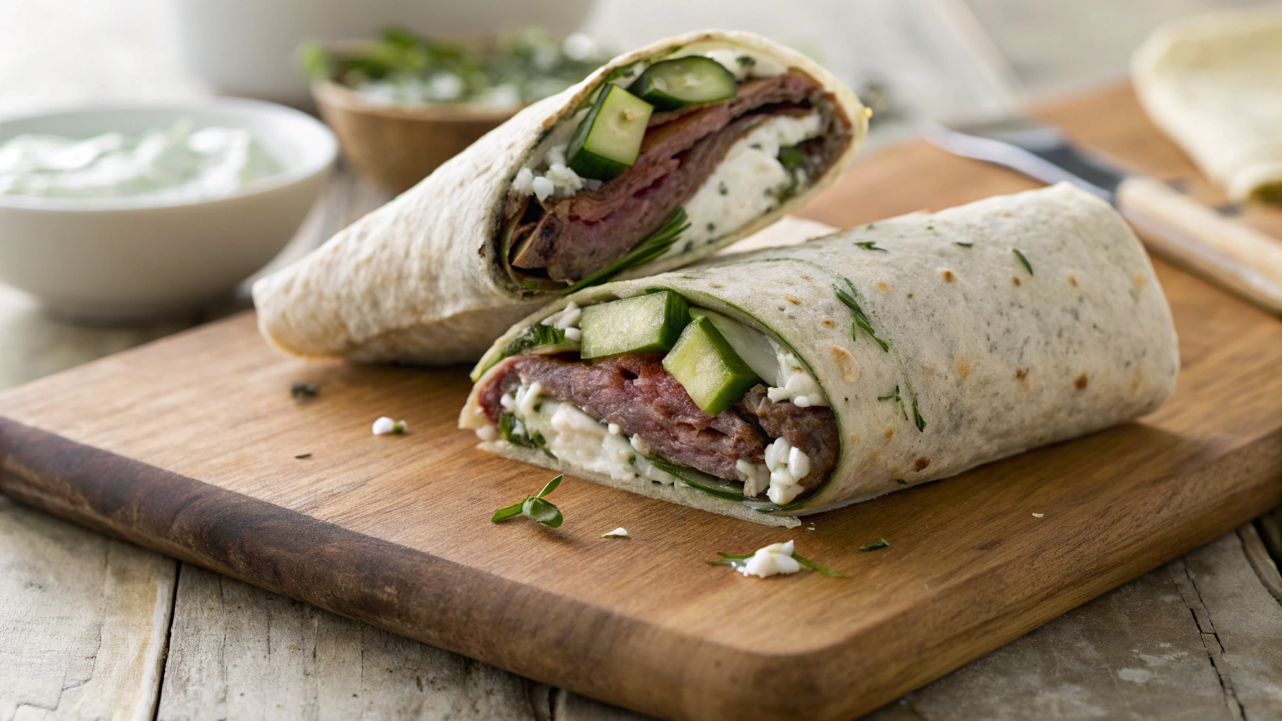 Low Carb Roast Beef Blue Cheese Wraps