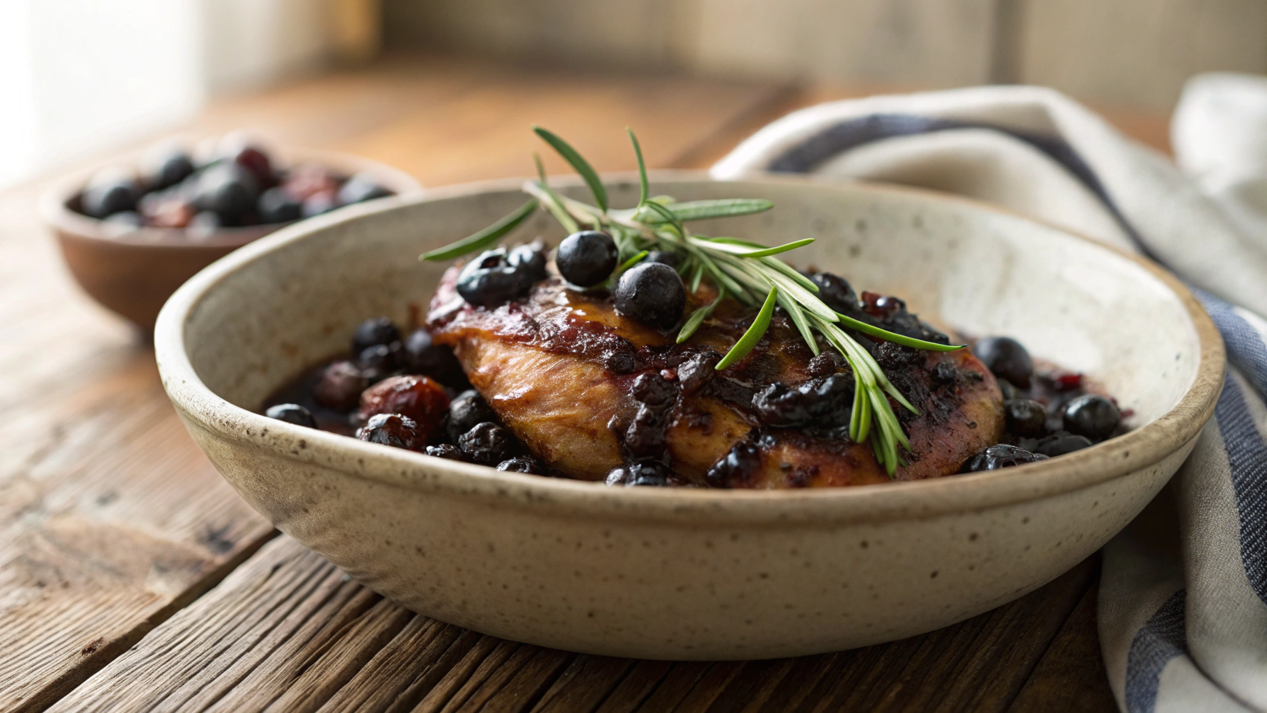 Low Carb Roasted Balsamic Blueberry Chicken