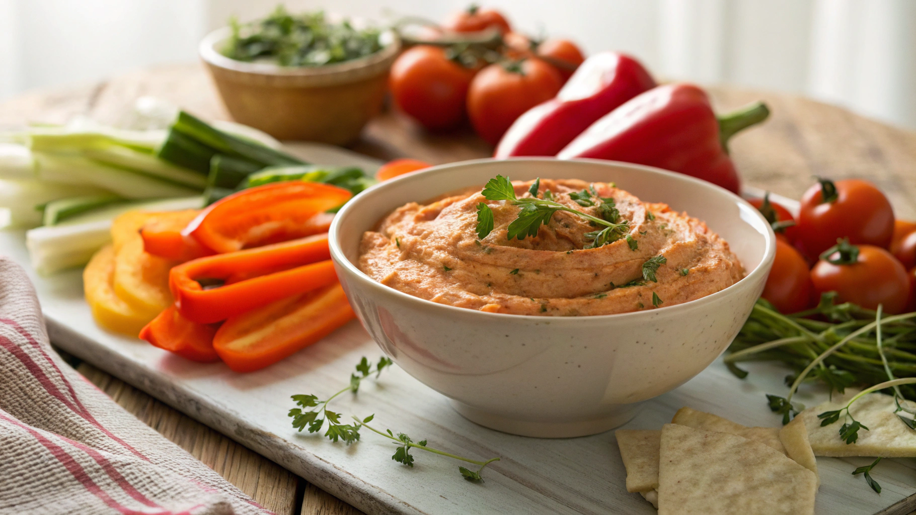 Low Carb Roasted Pepper And Cream Cheese Dip