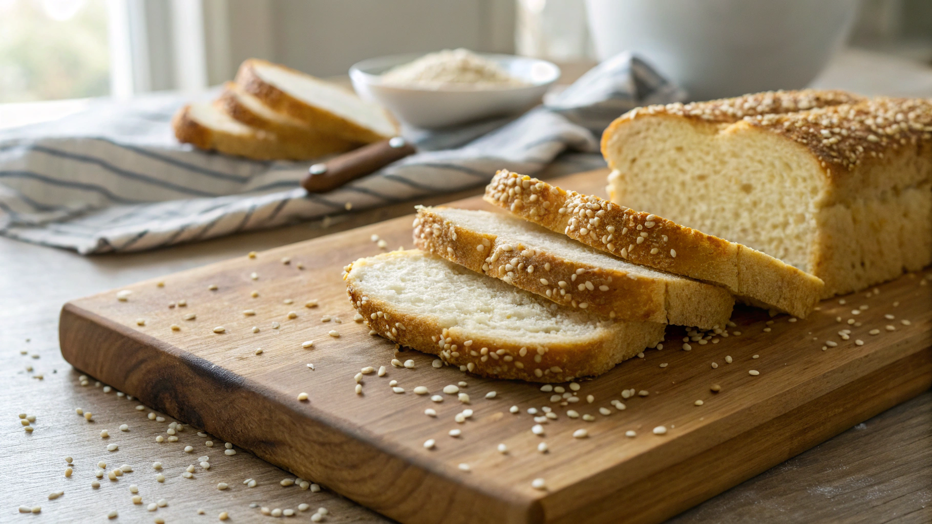 Low Carb Sesame Seed Sandwich Bread