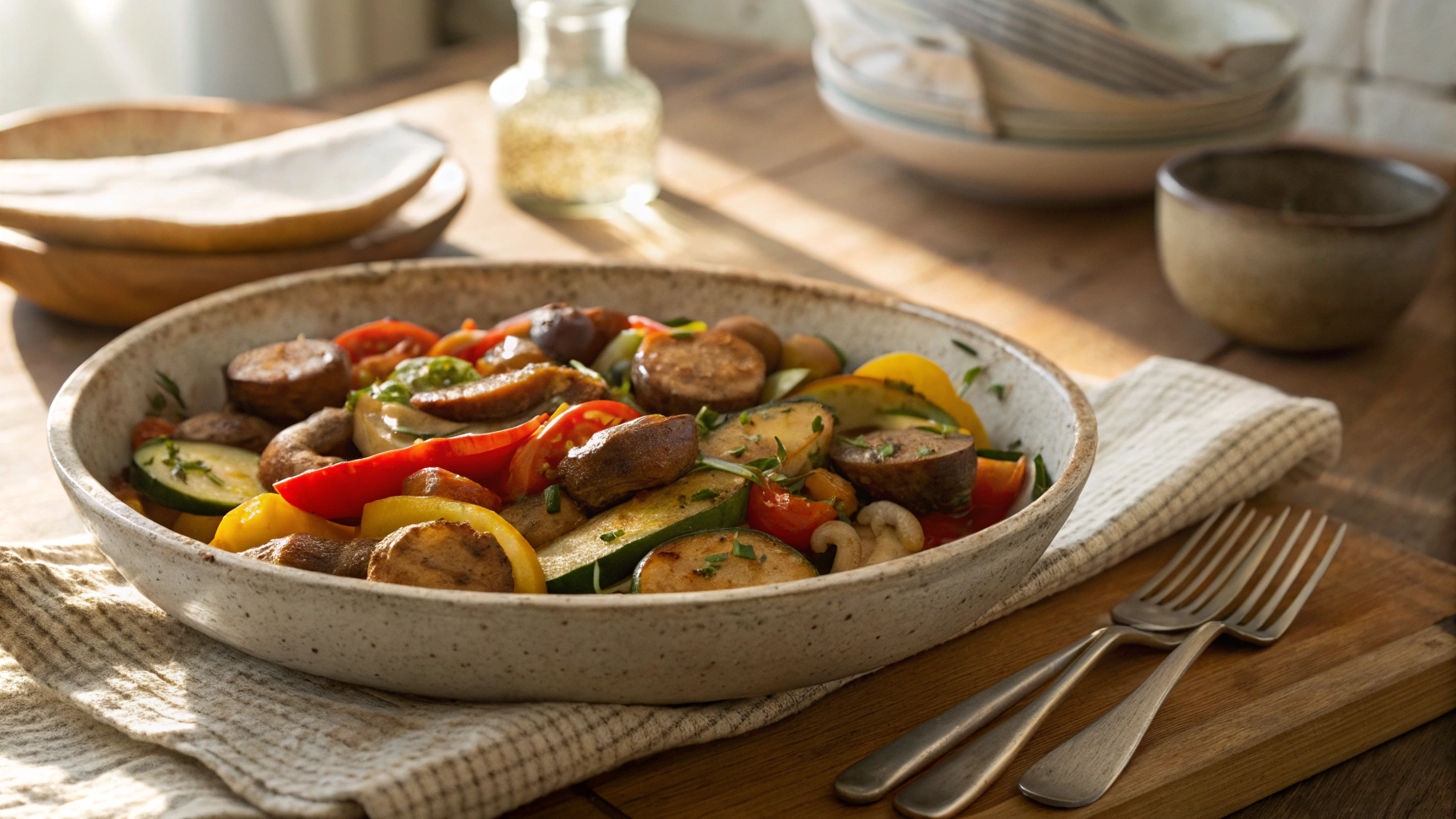 Low Carb Sheet Tray Italian Sausage and Peppers