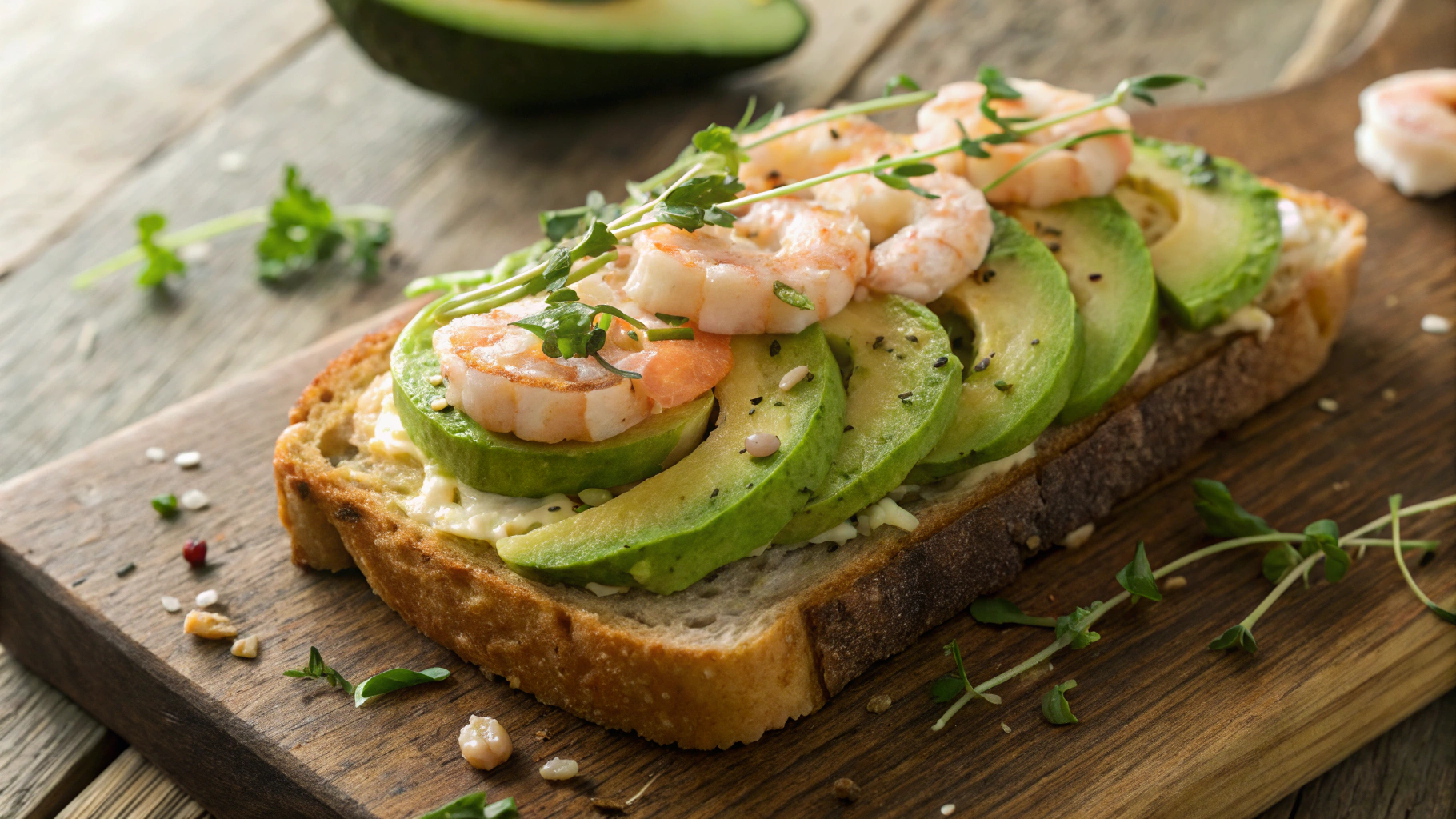 Keto Shrimp And Avocado Toast