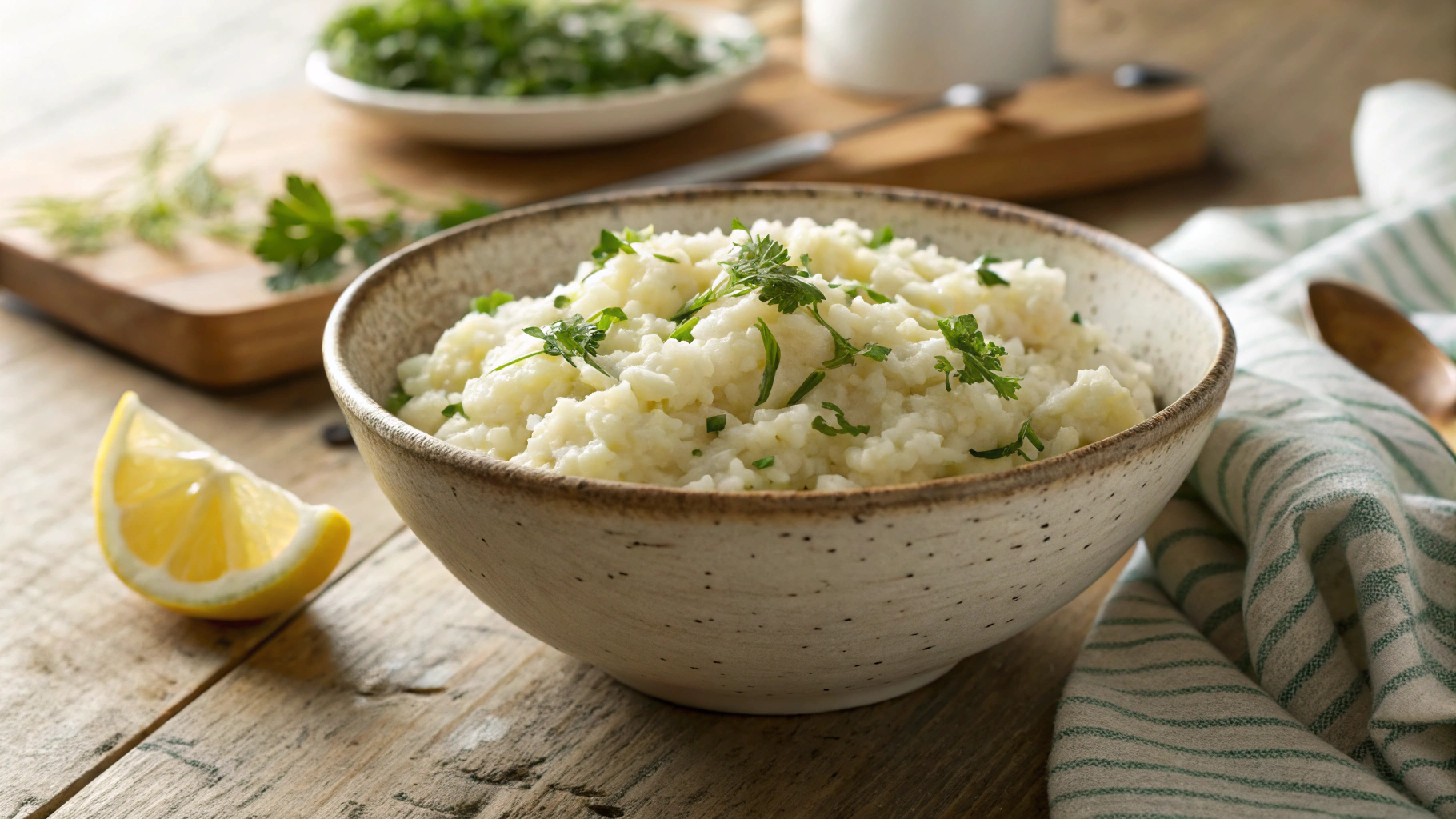 Low Carb Simple Creamed Cauliflower Rice
