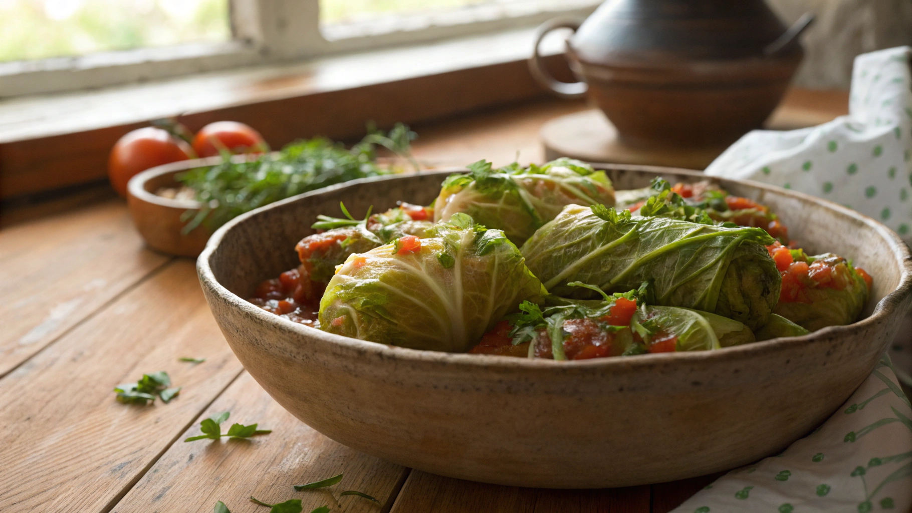 Low Carb Slow Cooker Lamb Stuffed Cabbage Leaves