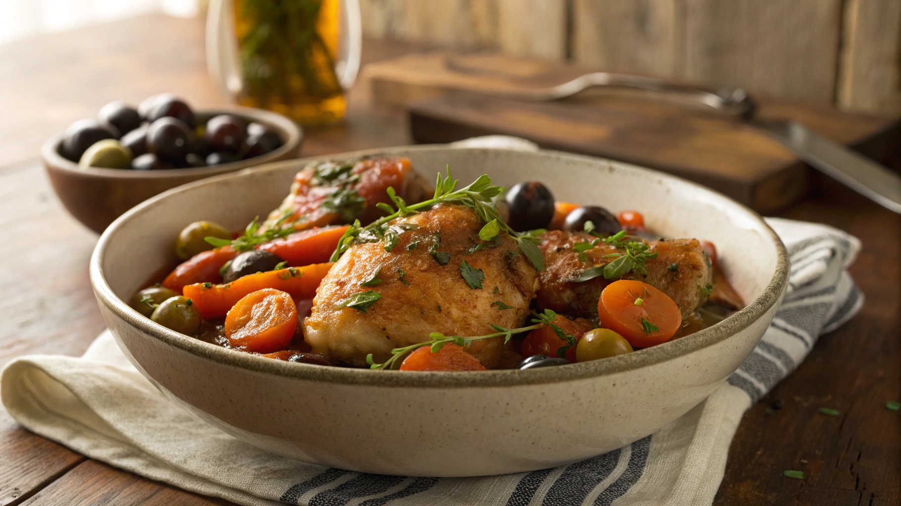Keto Slow Cooker Moroccan Chicken + Olives