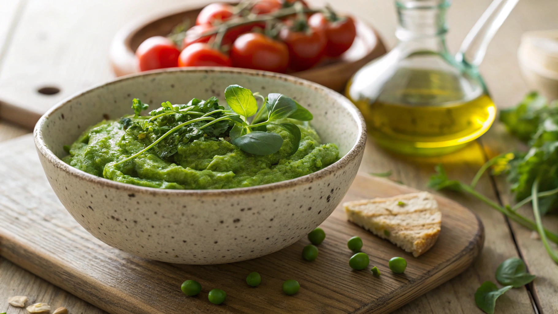 Keto Smashed Pea And Spinach Spread