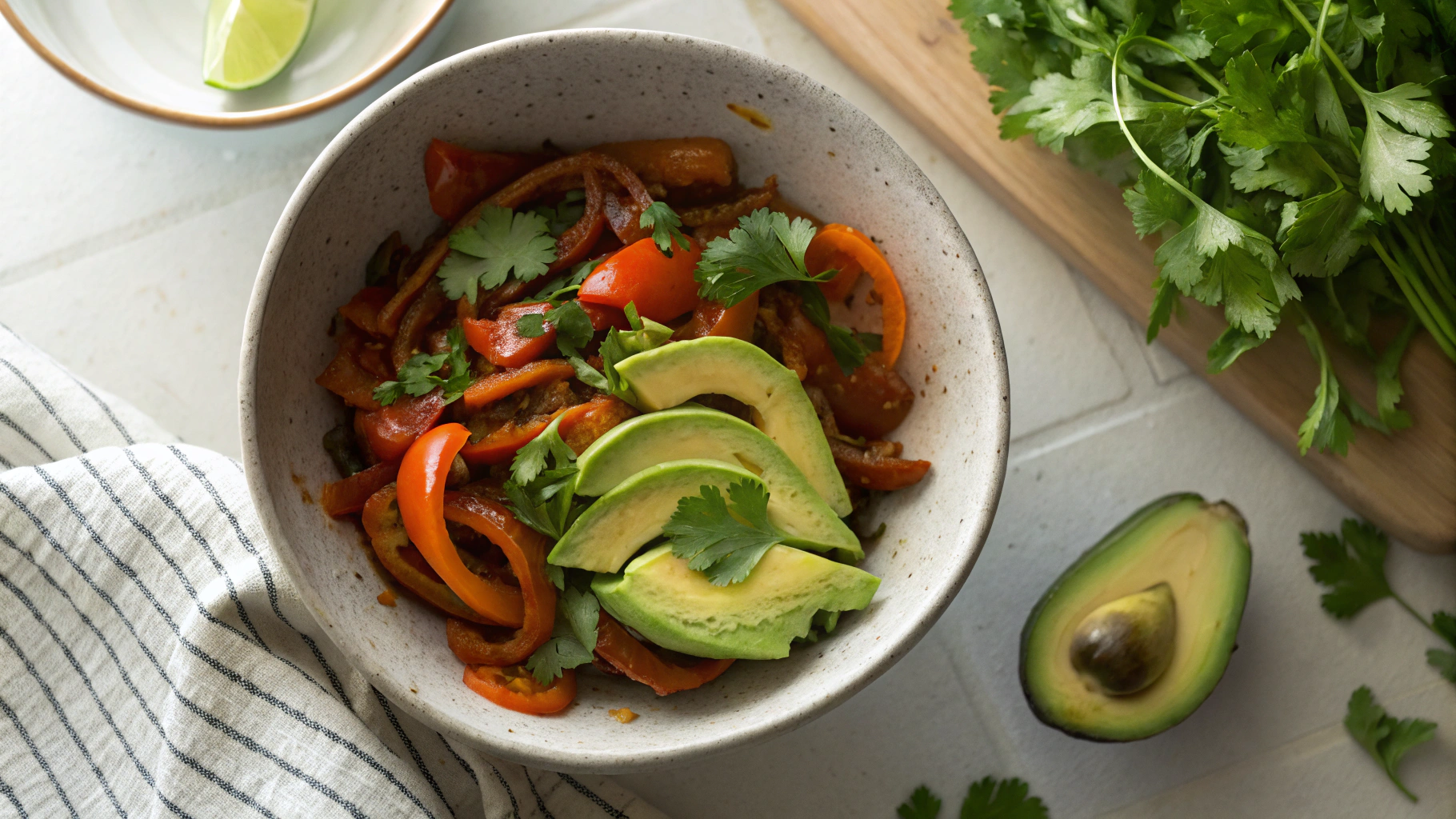 Keto Smoky Tapas Peppers with Avocado
