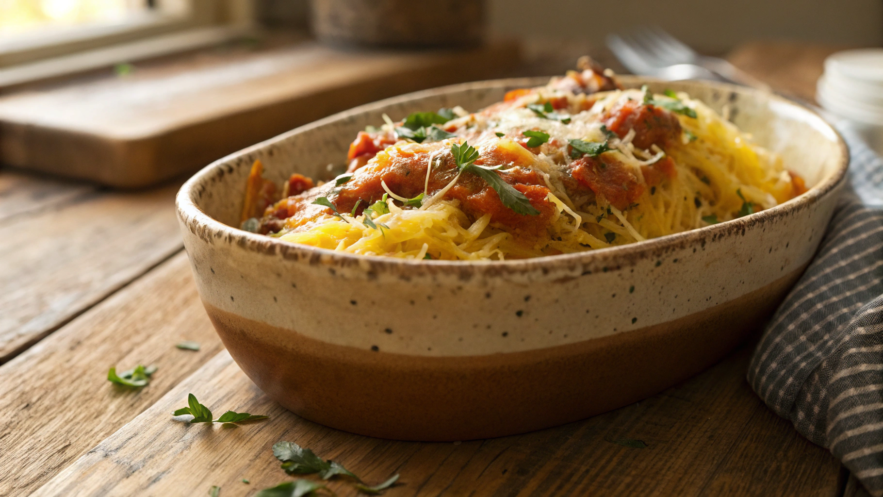 Low Carb Spaghetti Squash Bake