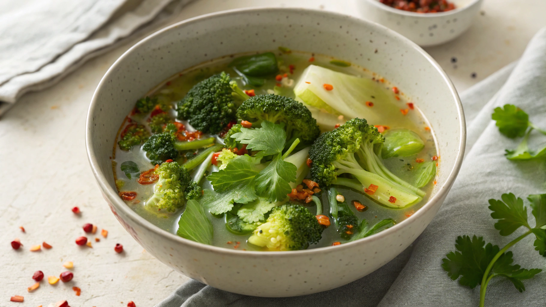 Low Carb Spiced Bok Choy and Broccoli Soup