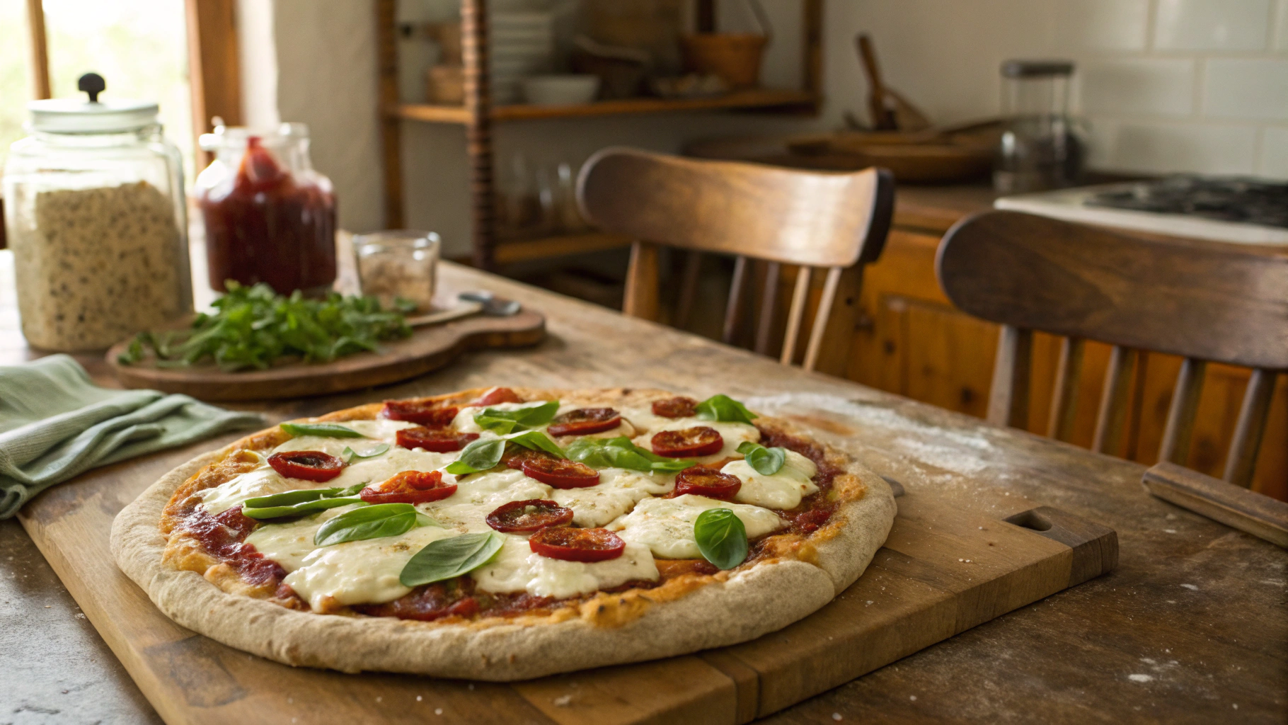 Low Carb Spicy Goat Cheese and Salami Pizza