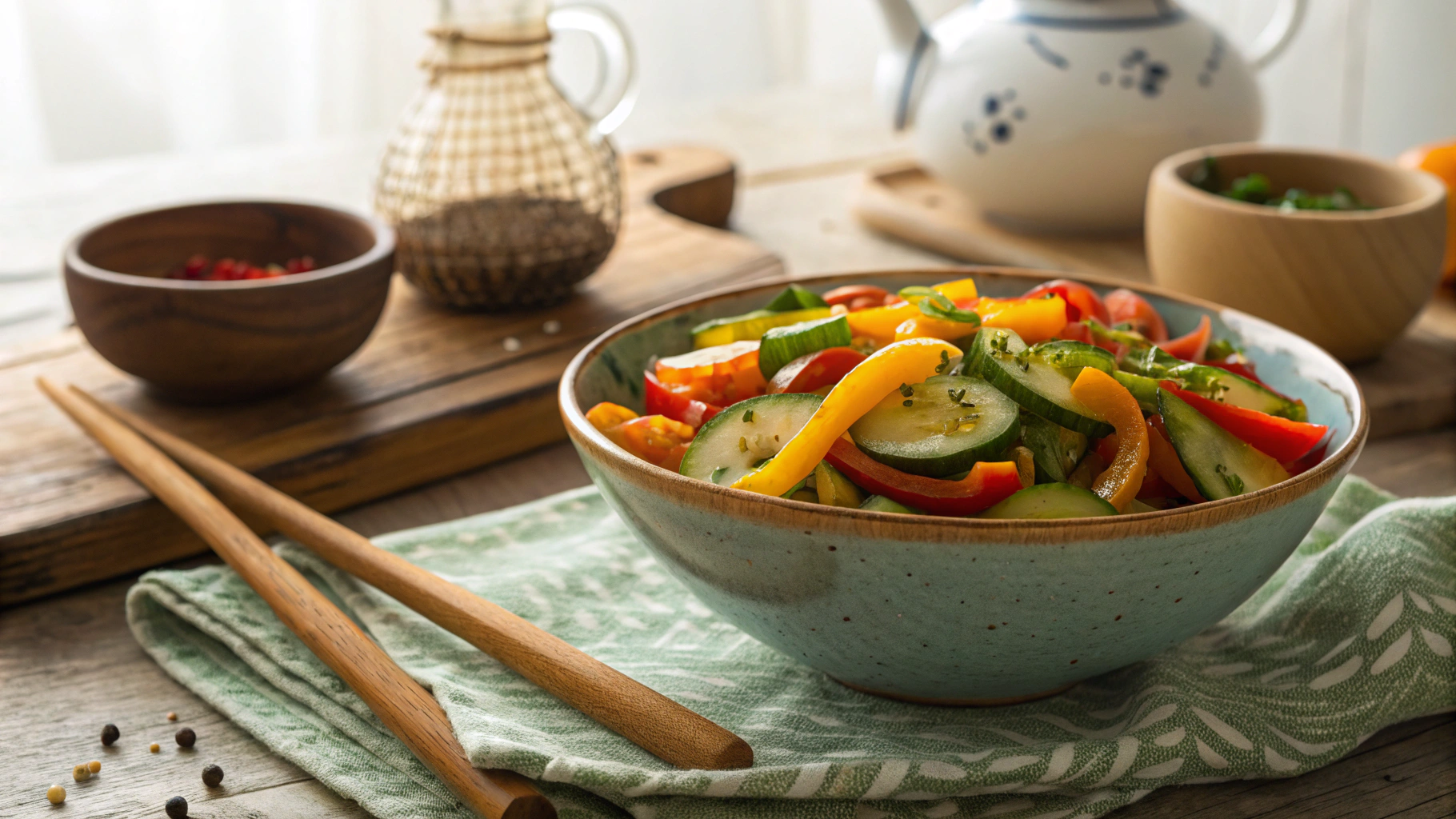 Keto Spicy Indian Cucumber + Peppers