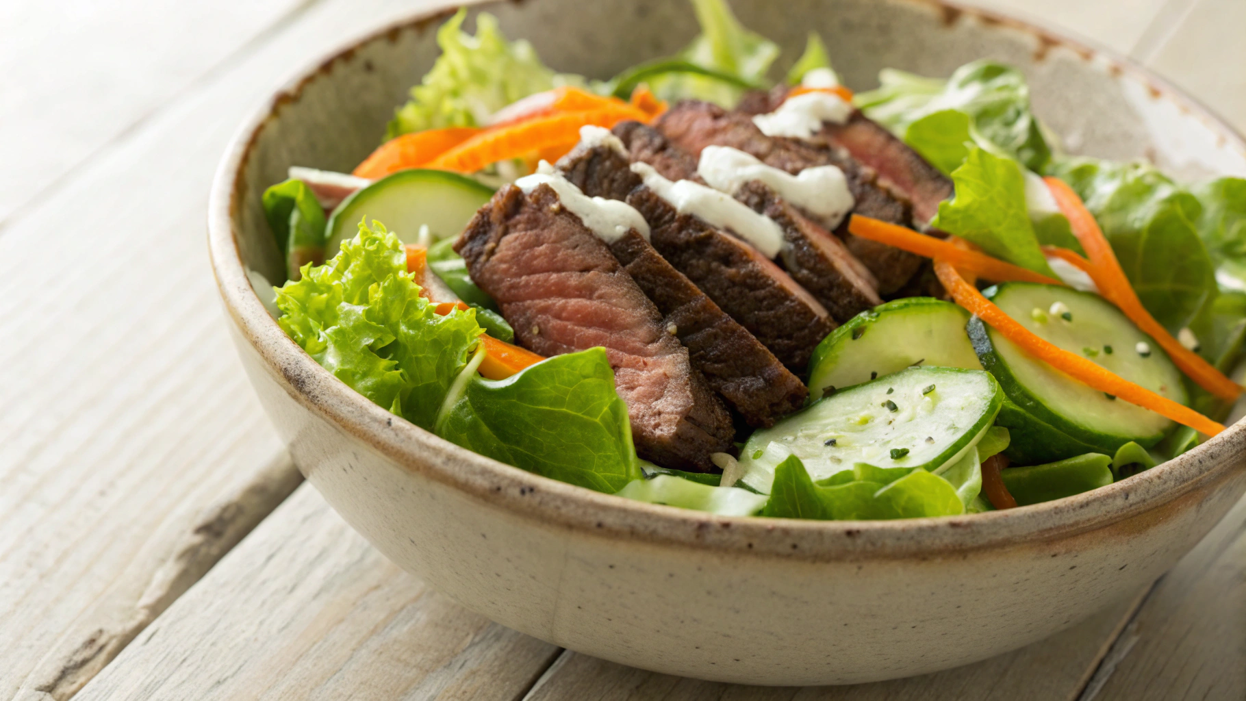 Low Carb Steak Salad with Buttermilk Dressing