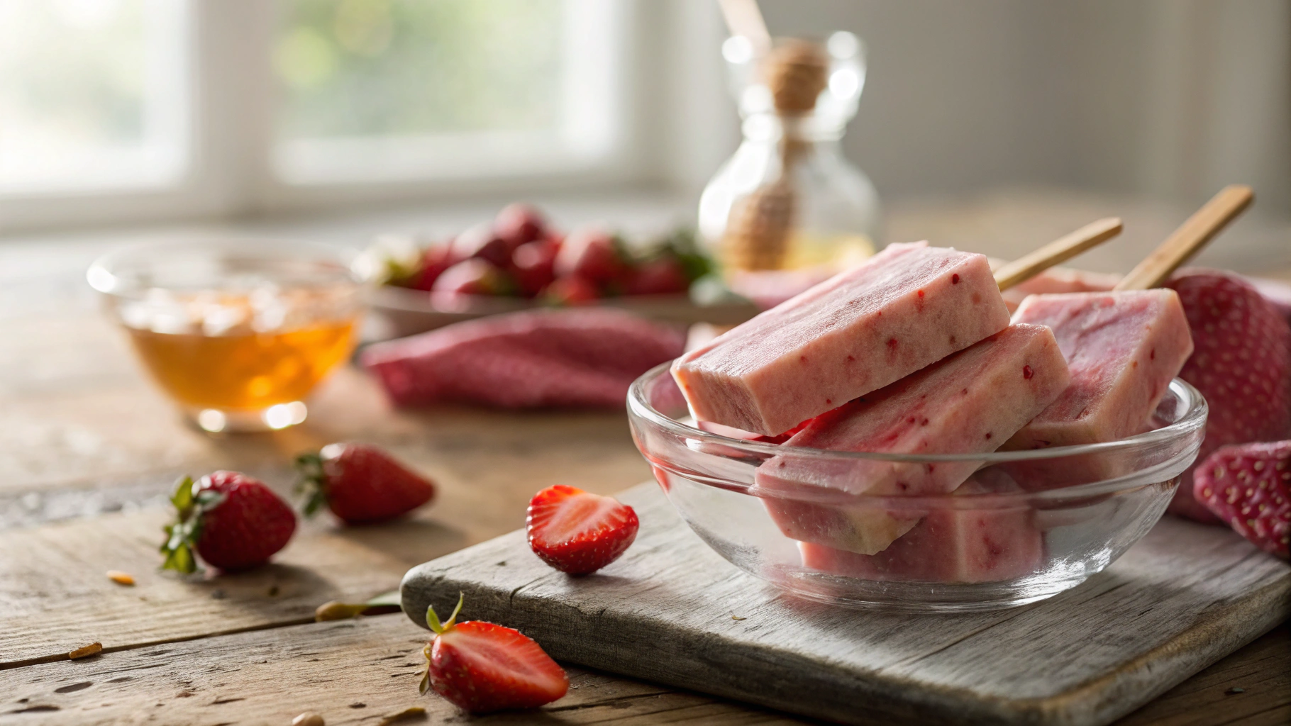 Low Carb Strawberry Frozen Yogurt Bars