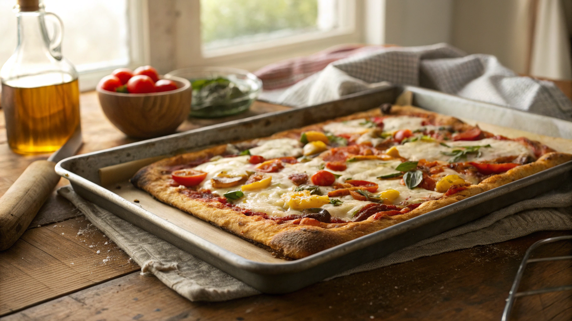 Low Carb Stuffed Crust Sheet Pan Pizza