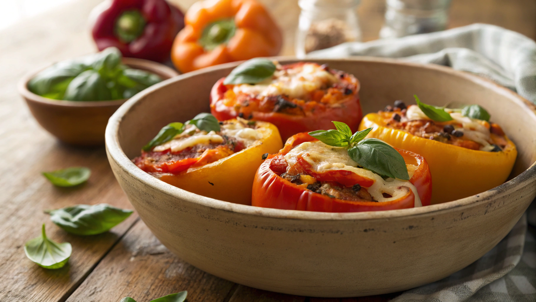 Low Carb Stuffed Pizza Peppers
