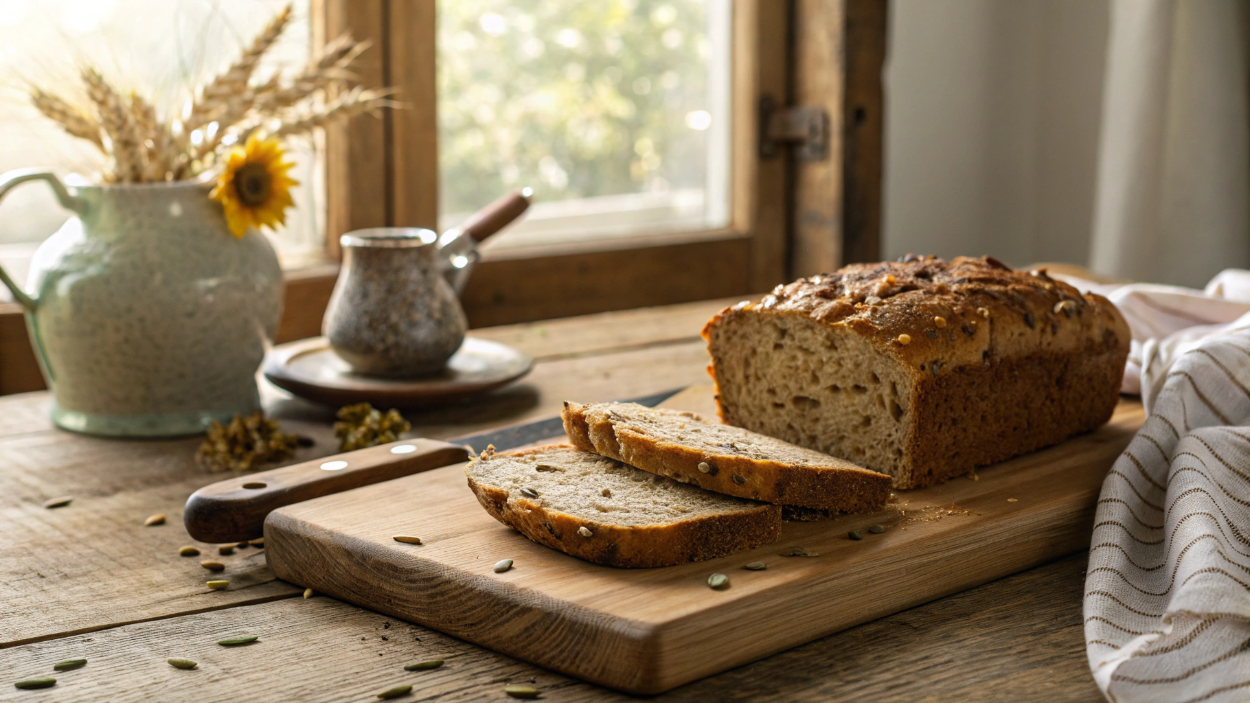 Keto Sunflower And Flax Quick Bread