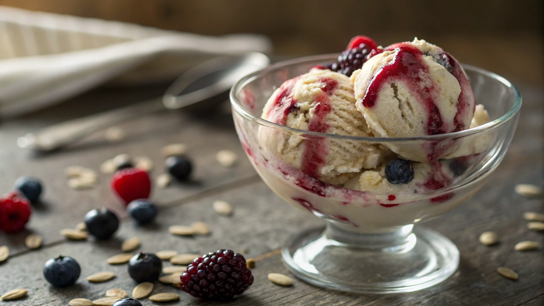 Low Carb Sunflower Butter and Jelly Ice Cream