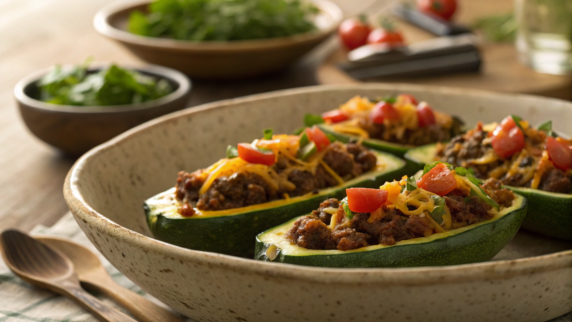 Keto Taco Zucchini Dogs