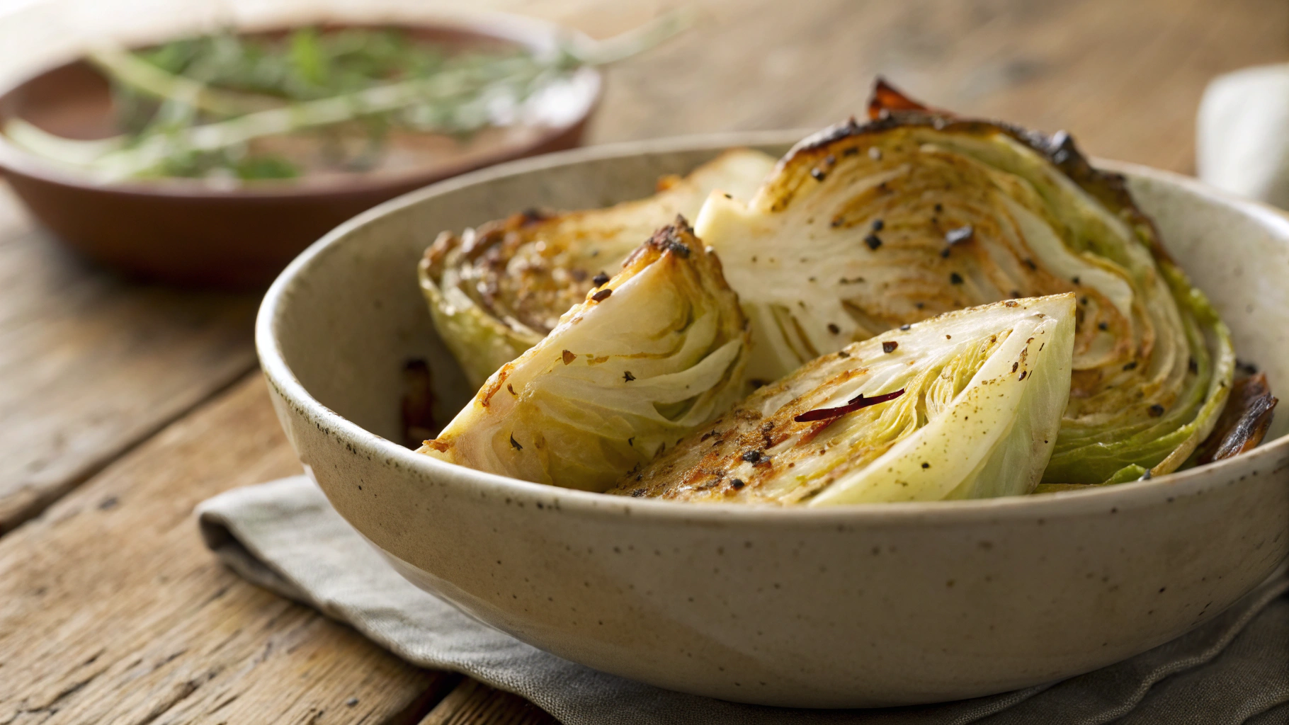 Low Carb Tangy Roasted Cabbage Wedges