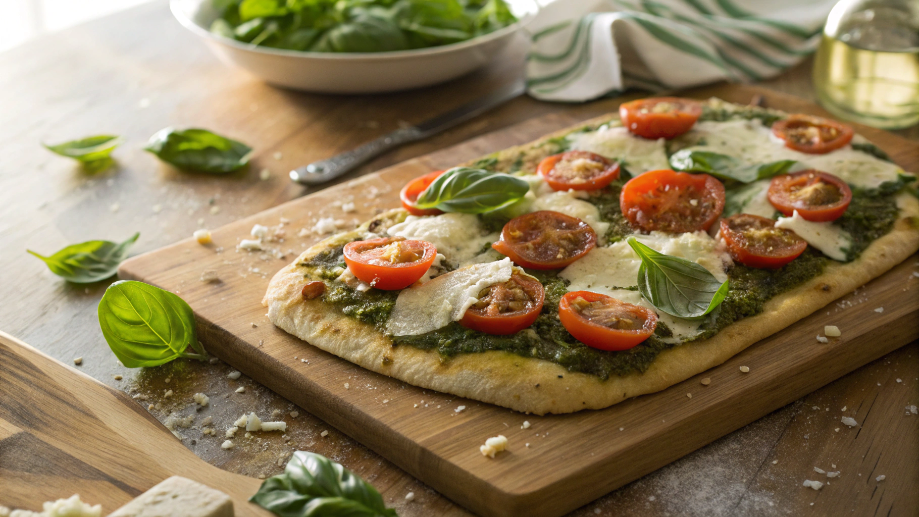 Low Carb Tomato Pesto Flatbread
