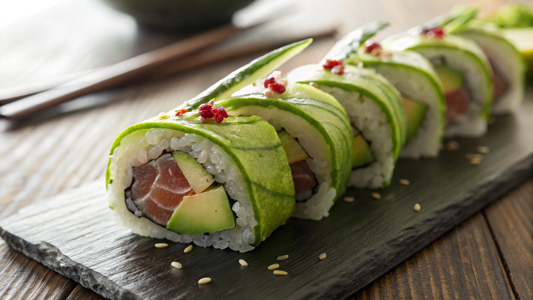 Keto Tuna And Avocado Sushi