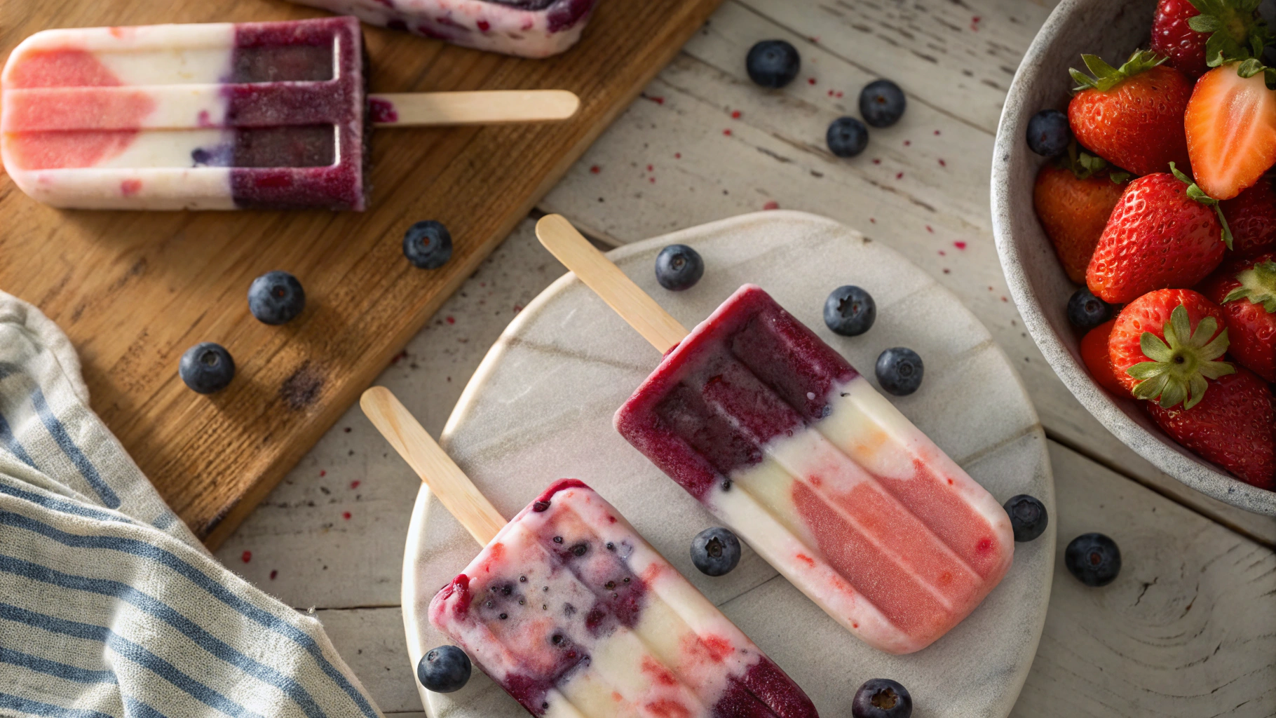 Low Carb Vegan Berry Yogurt Lollies