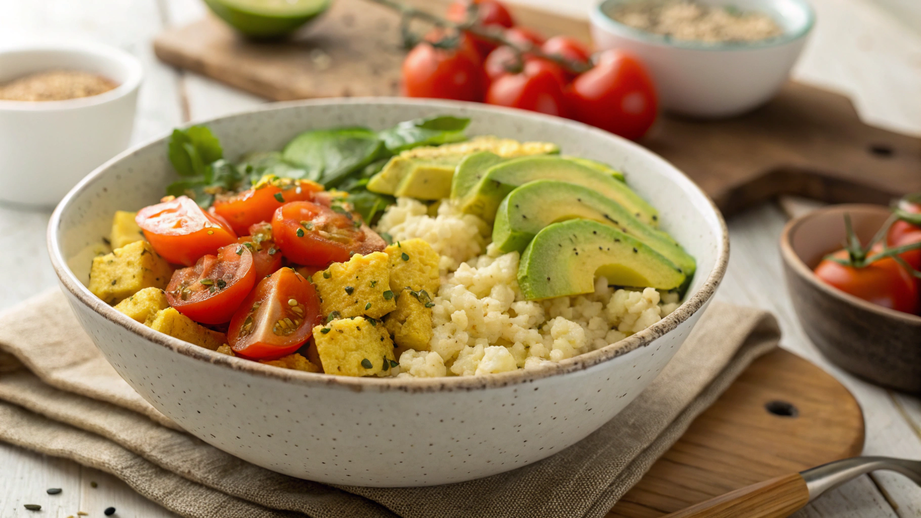 Low Carb Vegan Breakfast Burrito Bowl