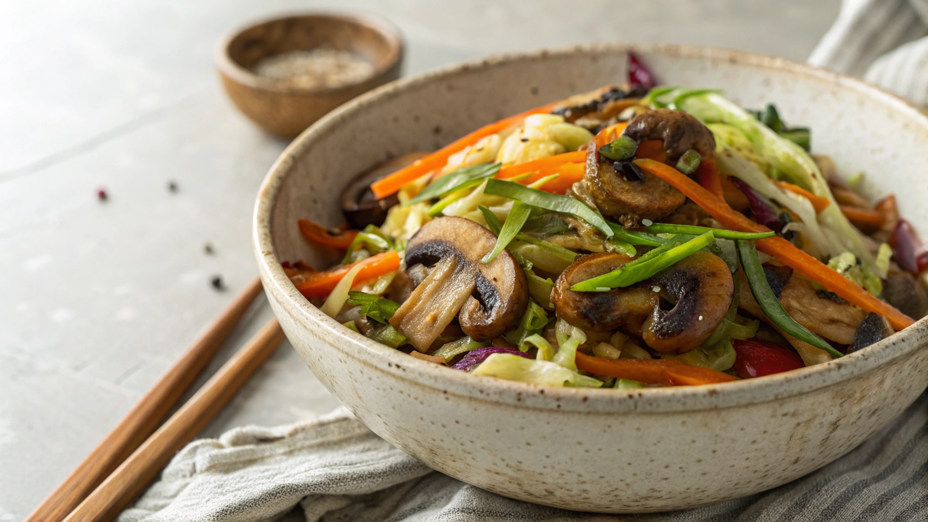 Low Carb Vegan Cabbage and Mushroom Sauté