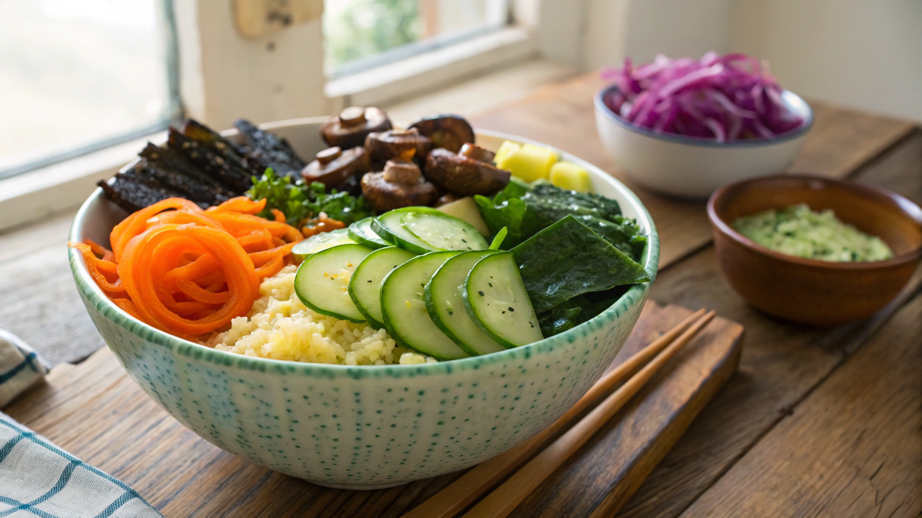 Low Carb Vegan Mushroom Poke Bowl