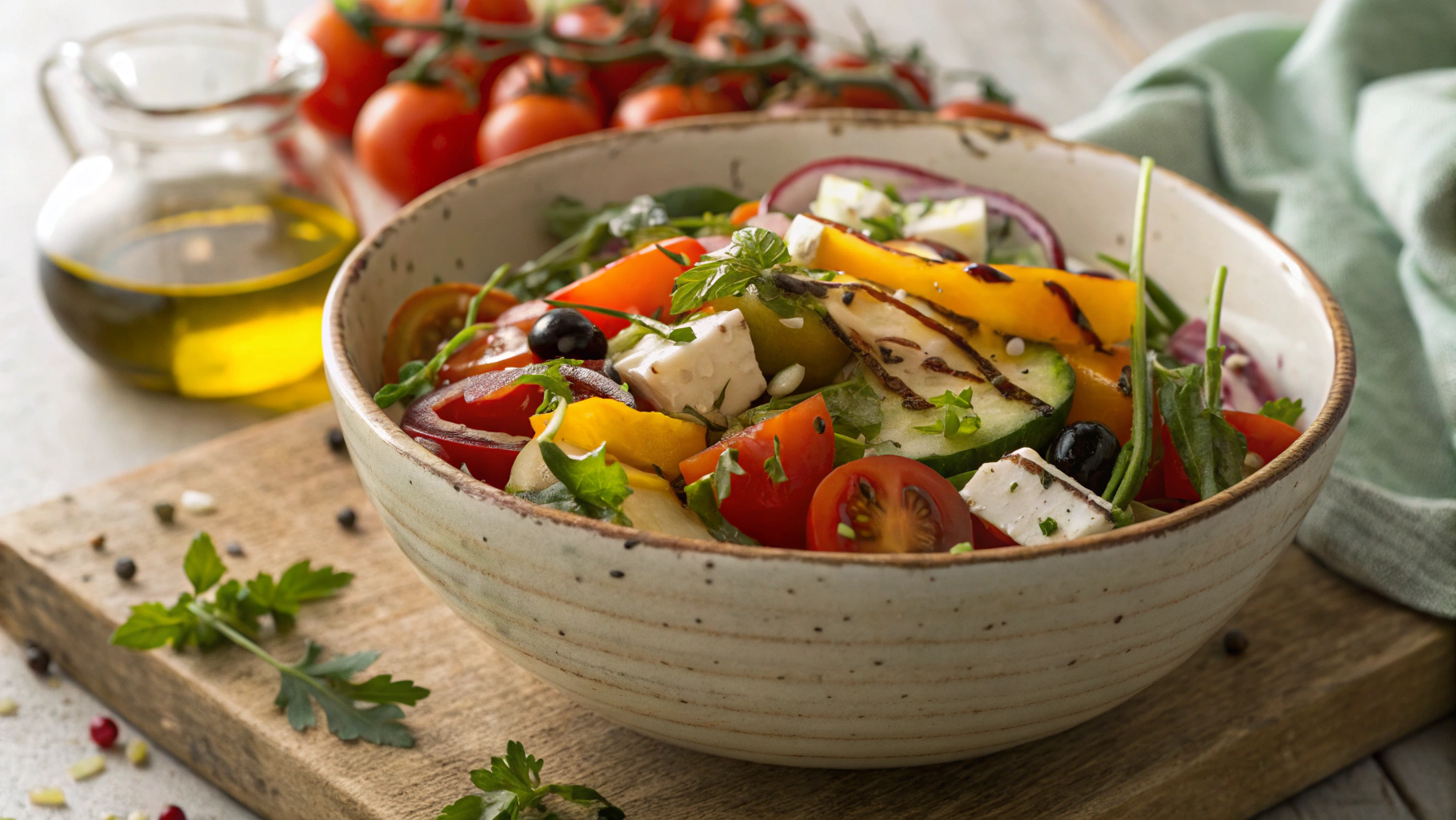 Keto Vegan Spinach Salad with Greek Dressing
