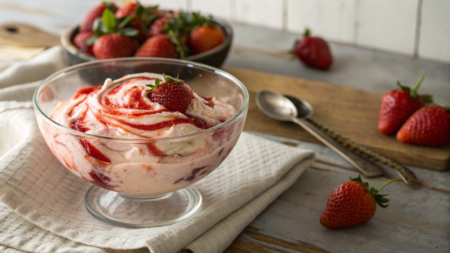 Low Carb Vegan Strawberry Yogurt Semifreddo