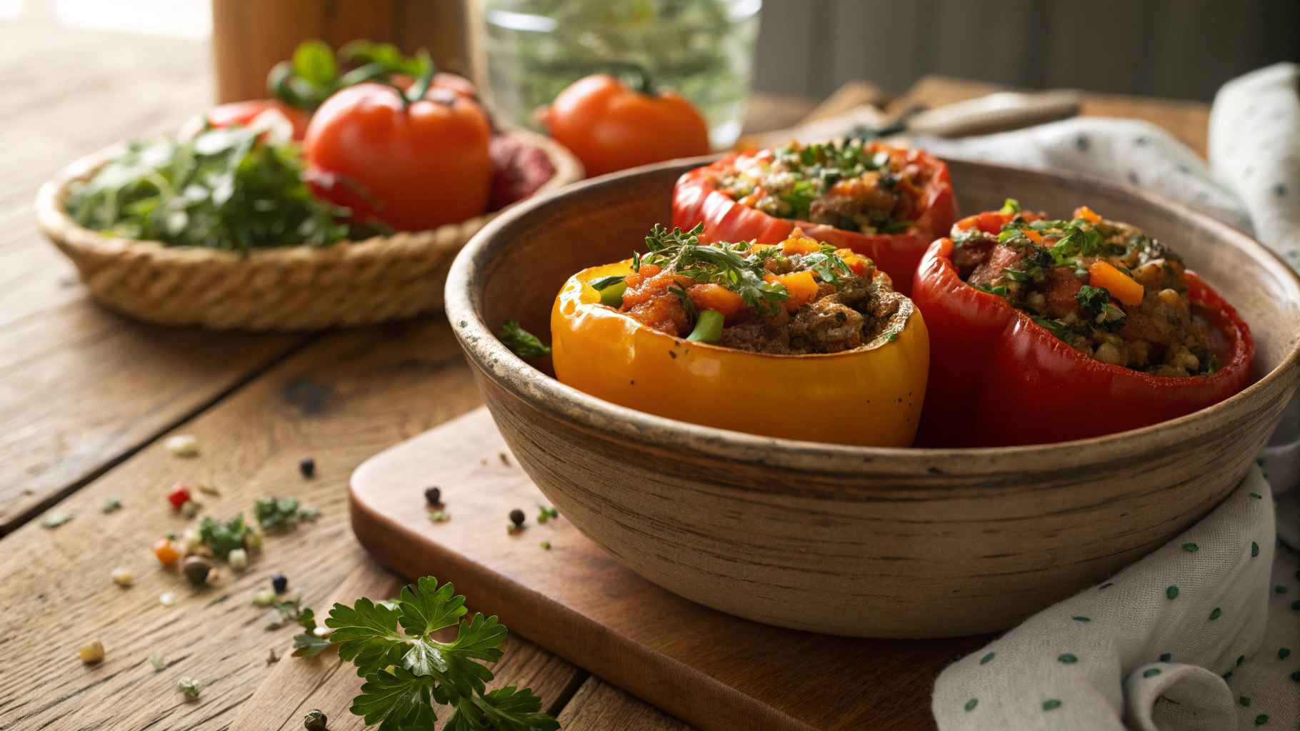 Keto Vegan Stuffed Bell Peppers