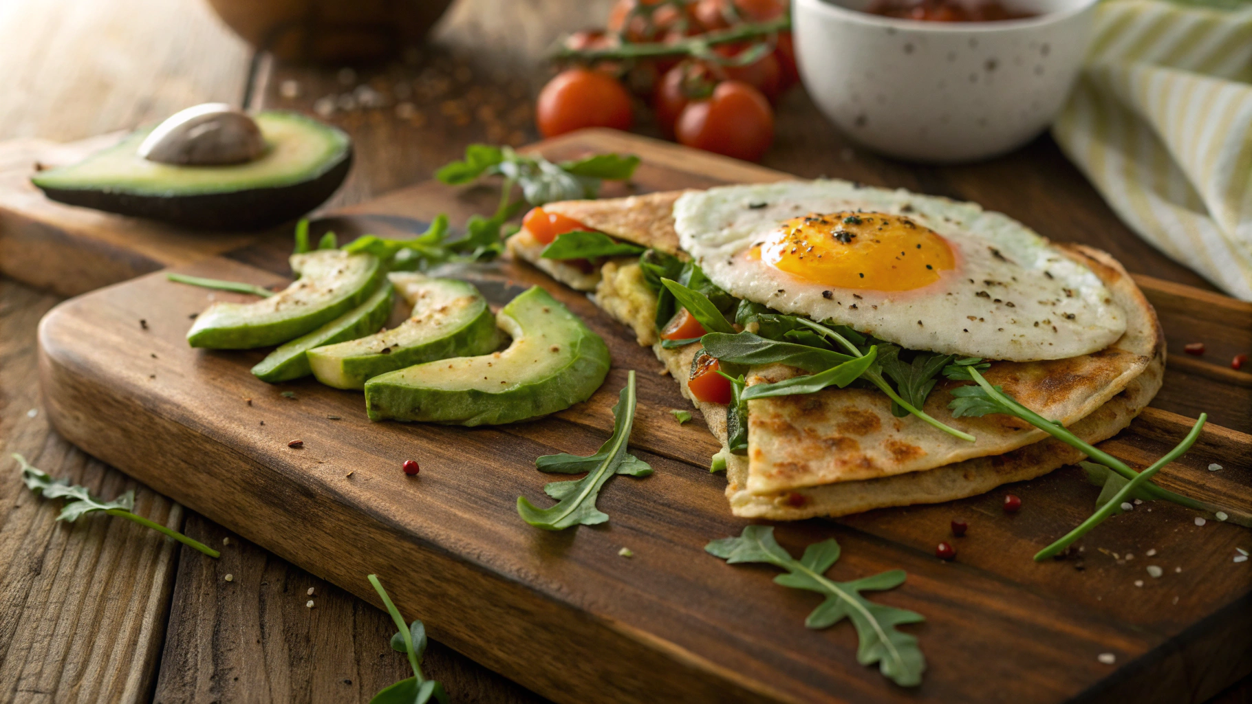 Low Carb Vegetarian Quesadilla Breakfast Meal