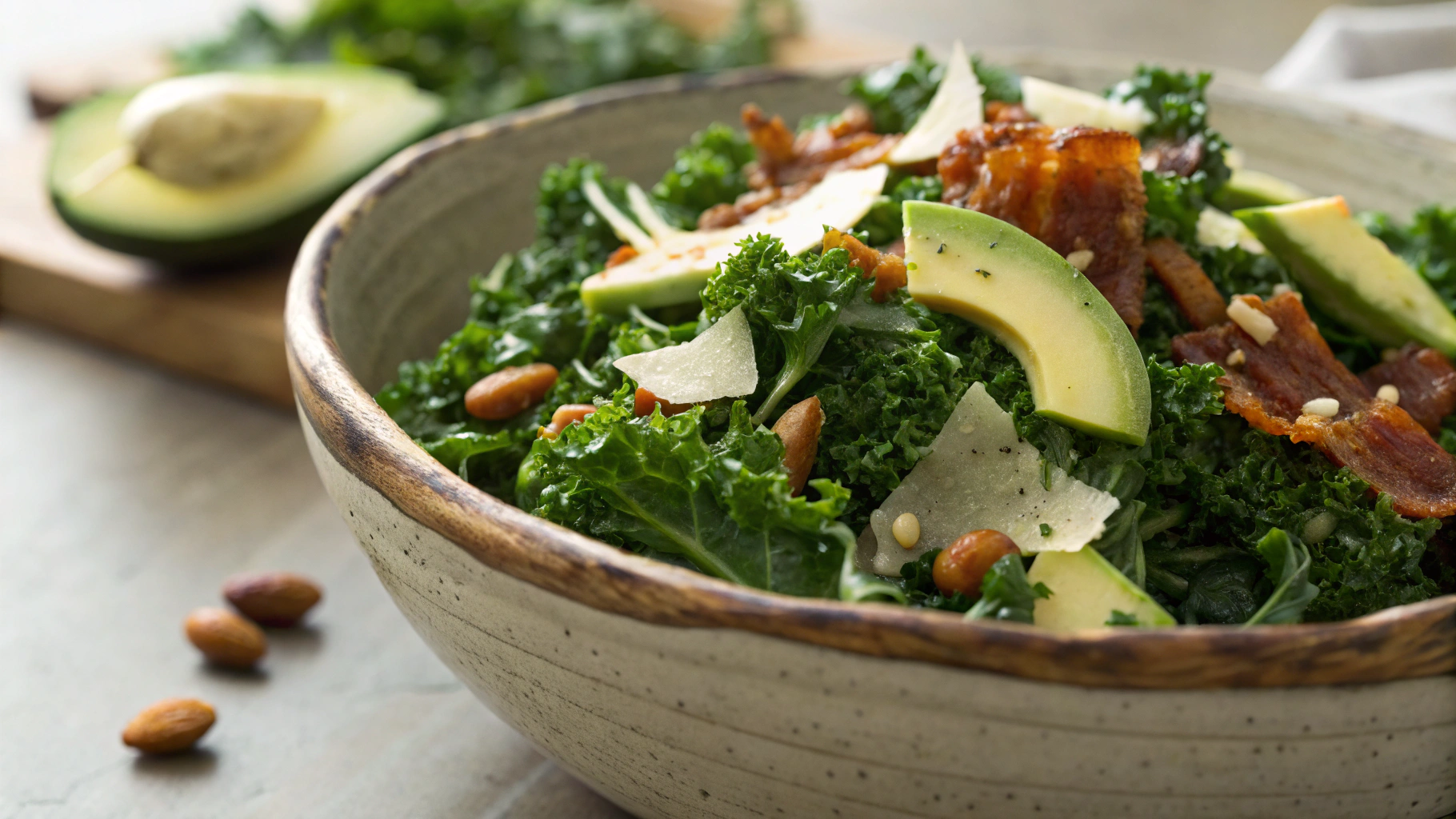 Keto Warm Kale And Bacon Salad